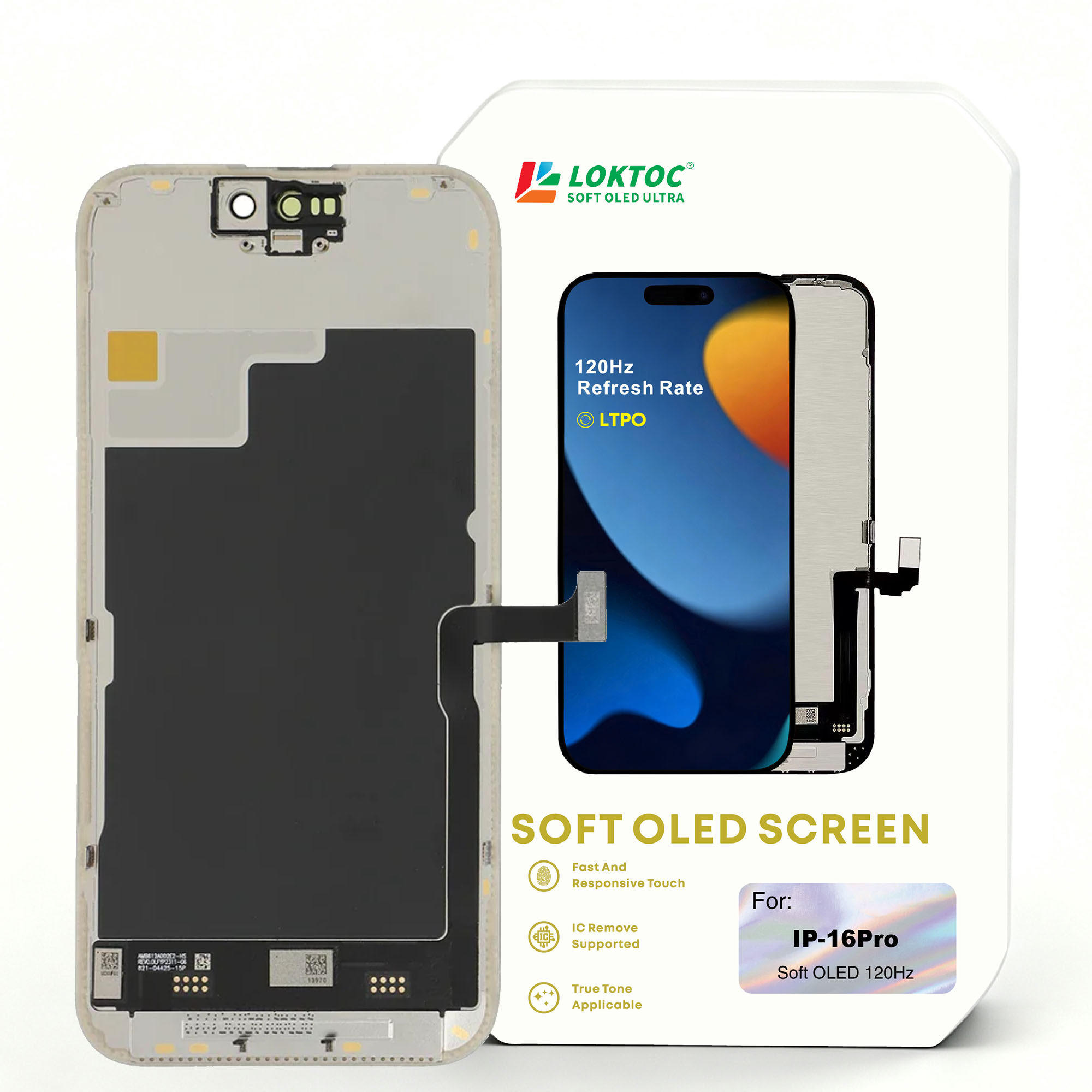 Soft OLED Screen Assembly for iPhone 16 Pro ( LTPO 1:1 ) OLED Screen