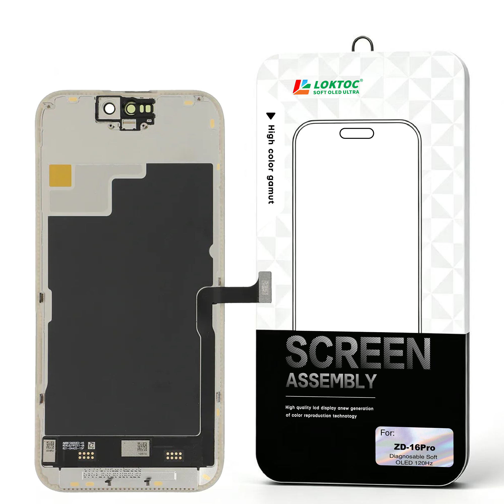 Diagnosable Soft OLED Screen Assembly for iPhone 16 Pro(LTPO 120Hz) OLED Screen