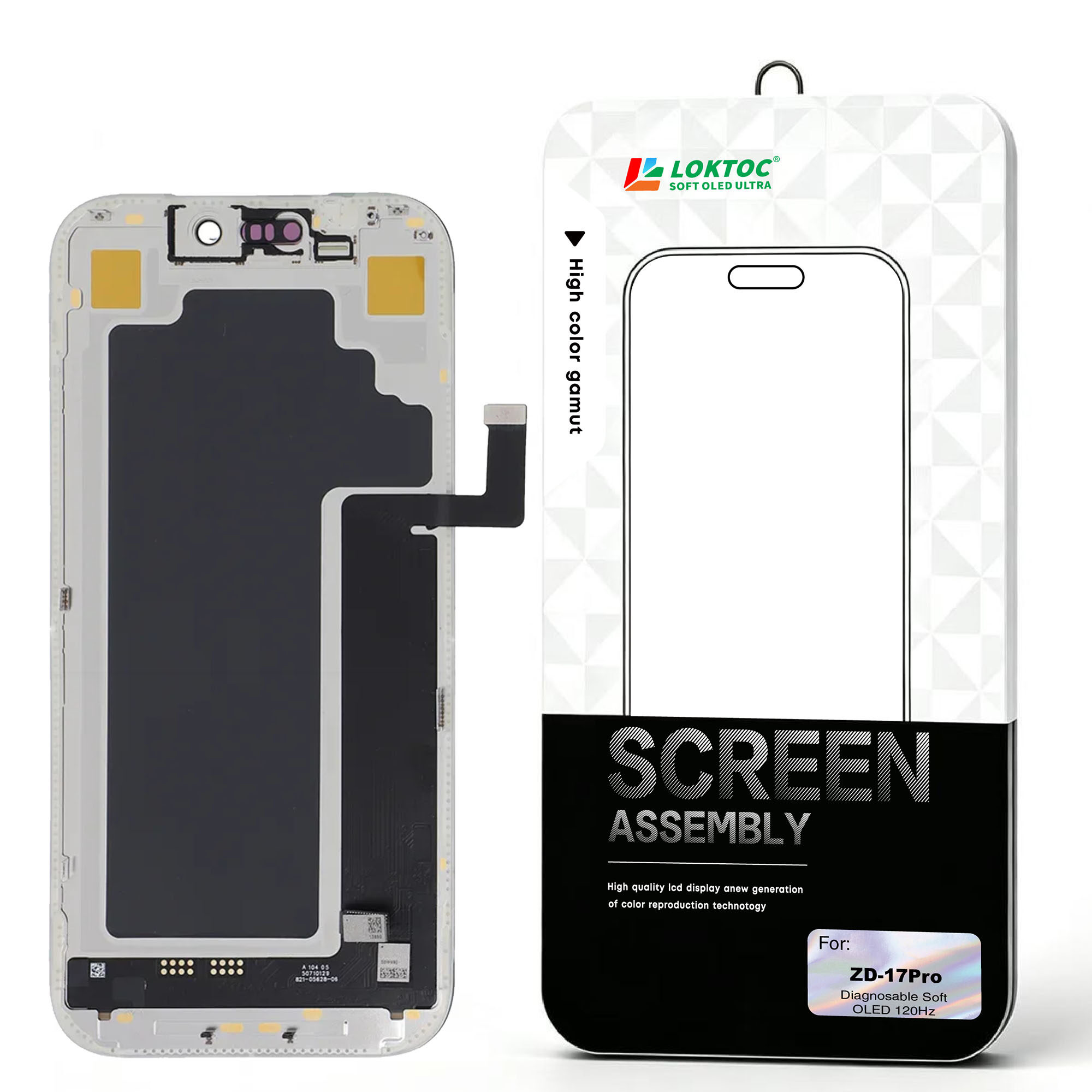 Diagnosable Soft OLED Screen Assembly for iPhone 17 Pro(LTPO 120Hz) OLED Screen