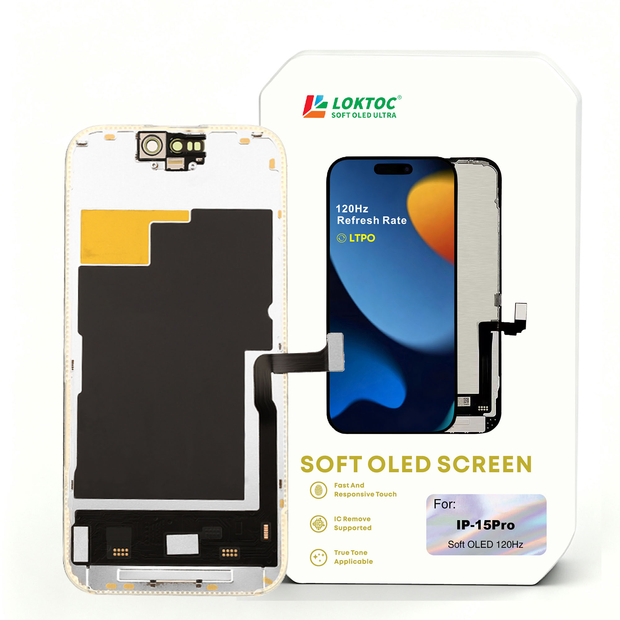 Soft OLED Screen Assembly for iPhone 15 Pro ( LTPO 1:1 ) OLED Screen