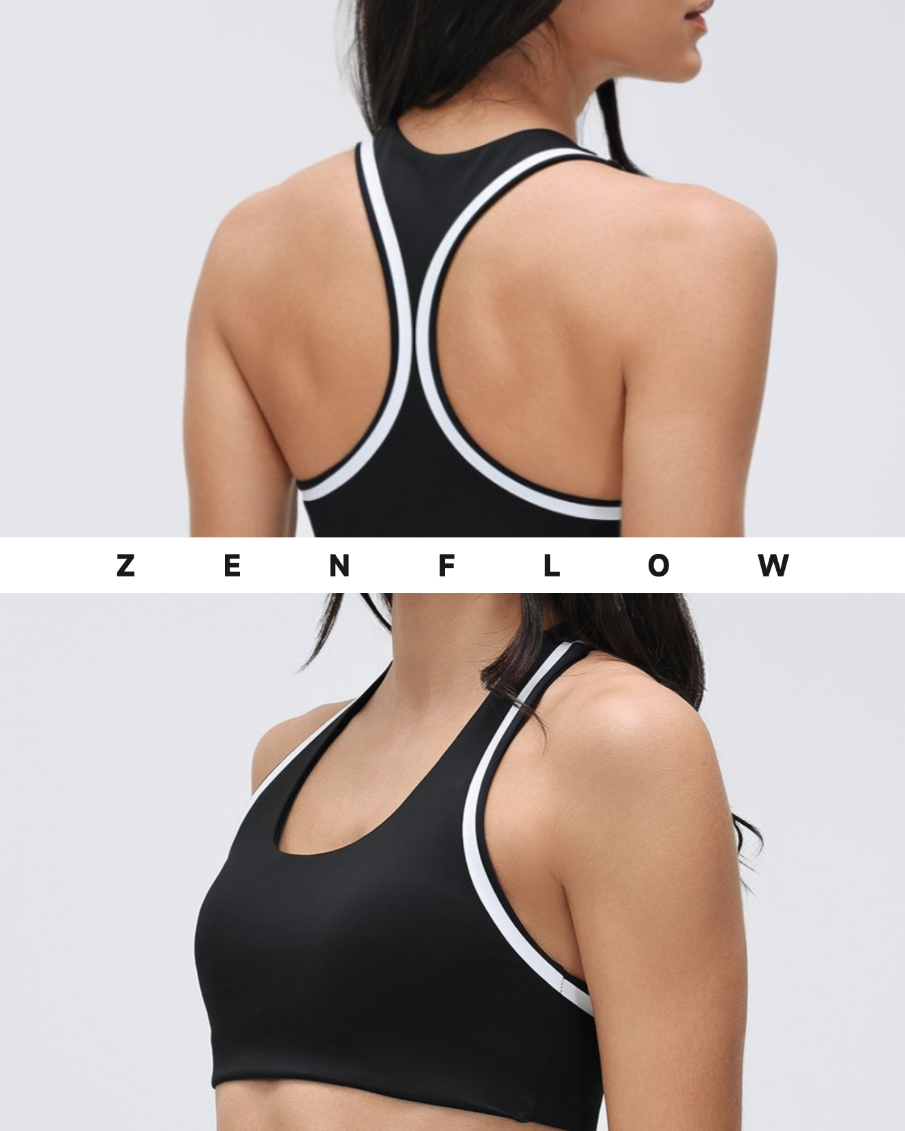 Contrasting color sports bra