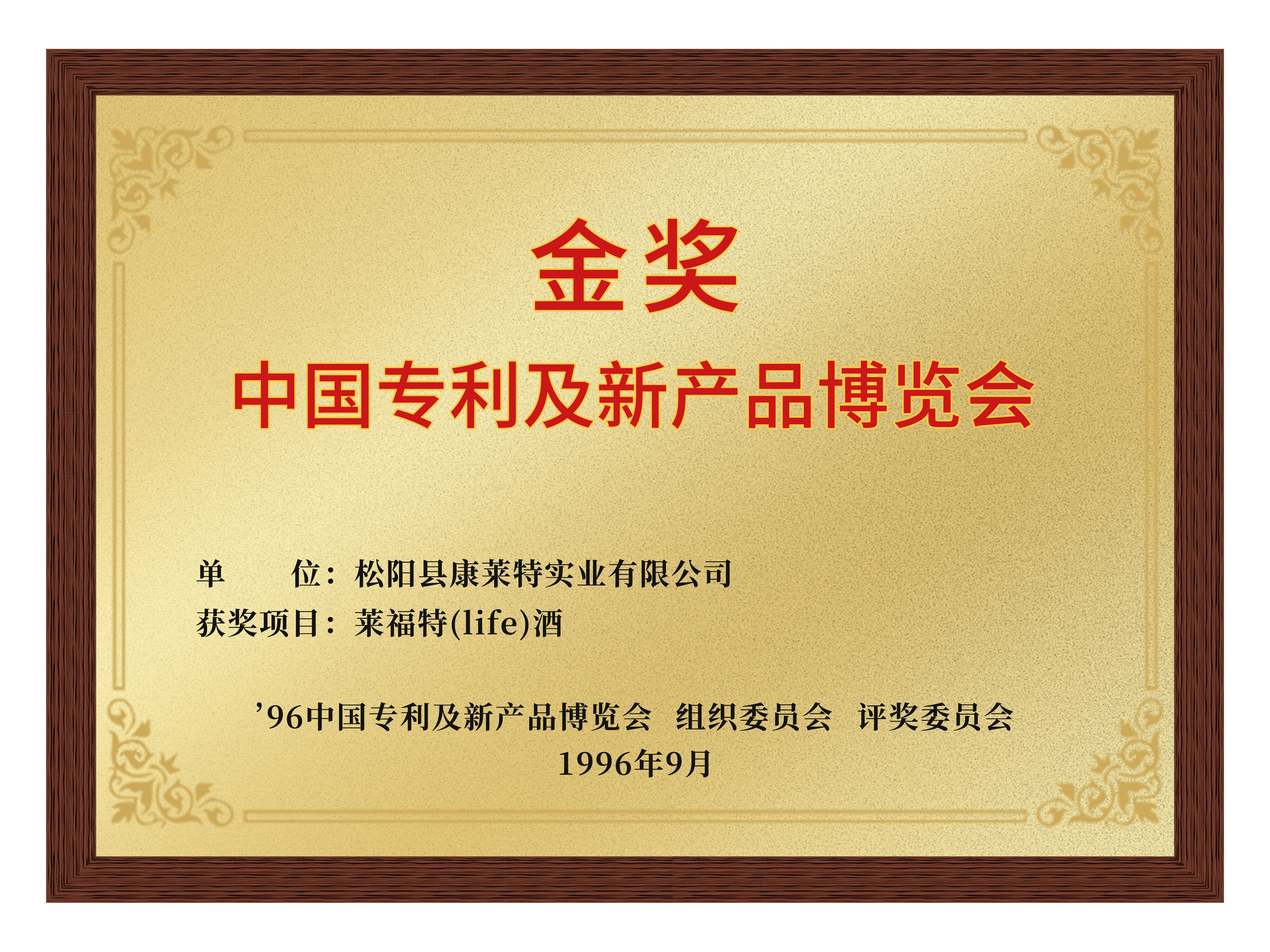 中国专利及新产品博览会金奖