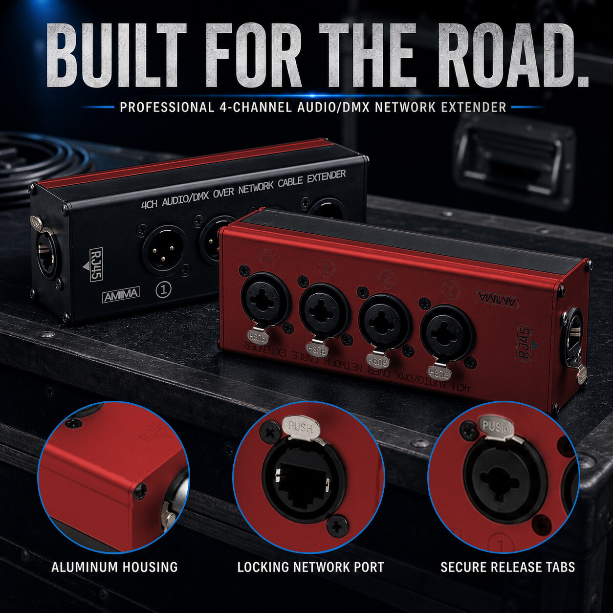 4-Channel Audio/DMX Network Extender - audio/dmx network extenders - CCXLR-NE401 - ColorCodeXLR - Image 3 of 7