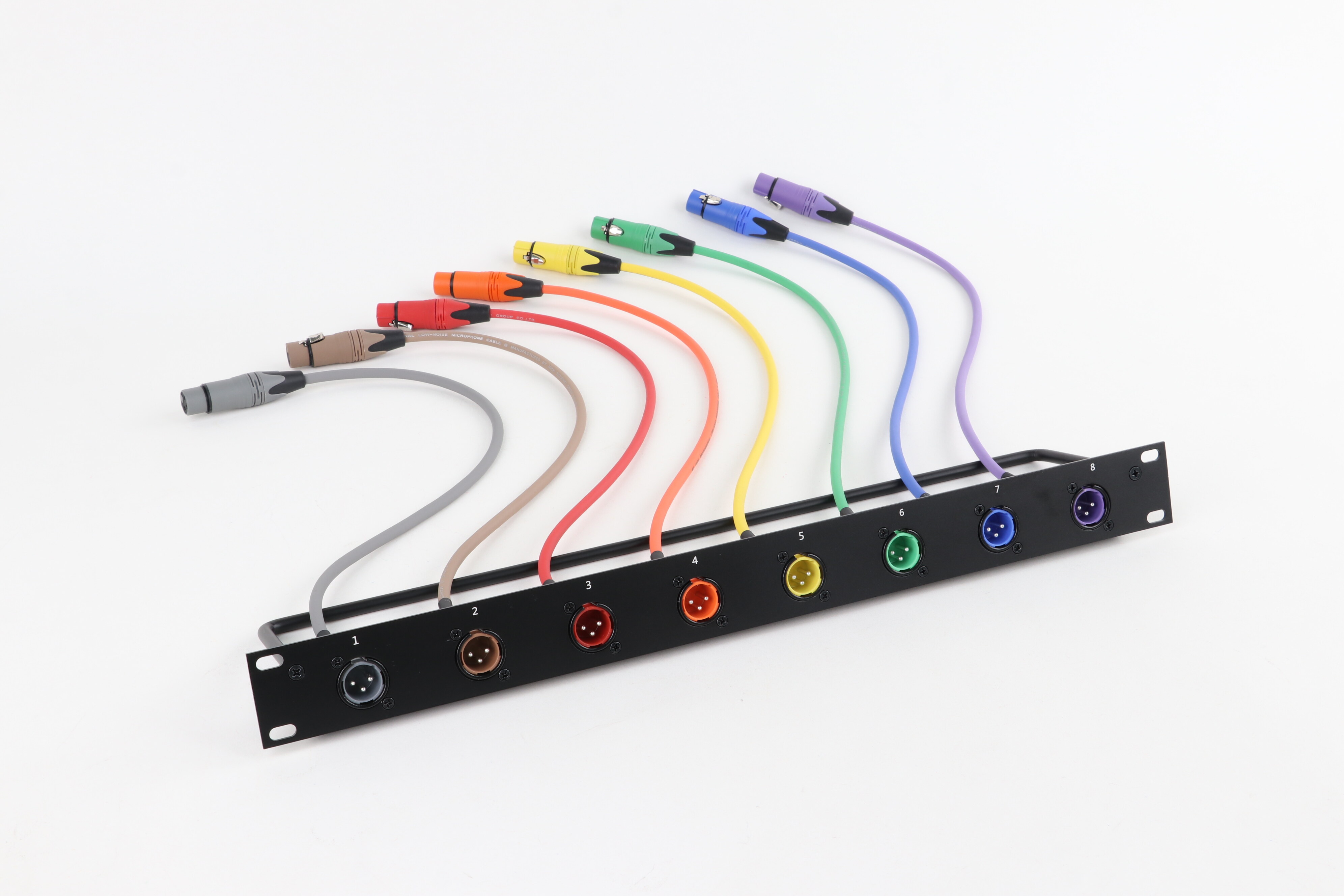 8-Color XLR Female Patch Cable Set with Panel - patch cables & accessories - CCXLR-PC801 - ColorCodeXLR - Image 4 of 5