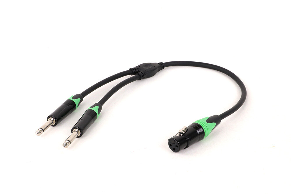 XLR Female to Dual 6.35mm Audio Y-Cable - xlr cables - CCXLR-XLR-DUAL635 - ColorCodeXLR - Image 3 of 6