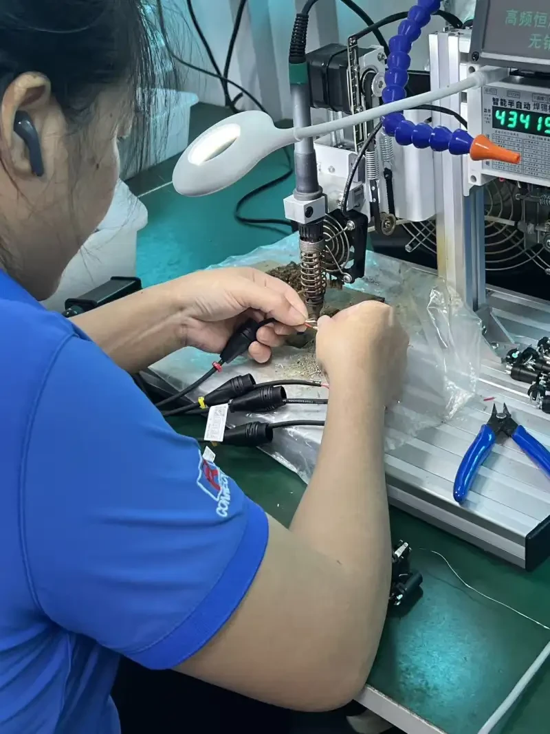 ColorCodeXLR Technician Assembling XLR Cables