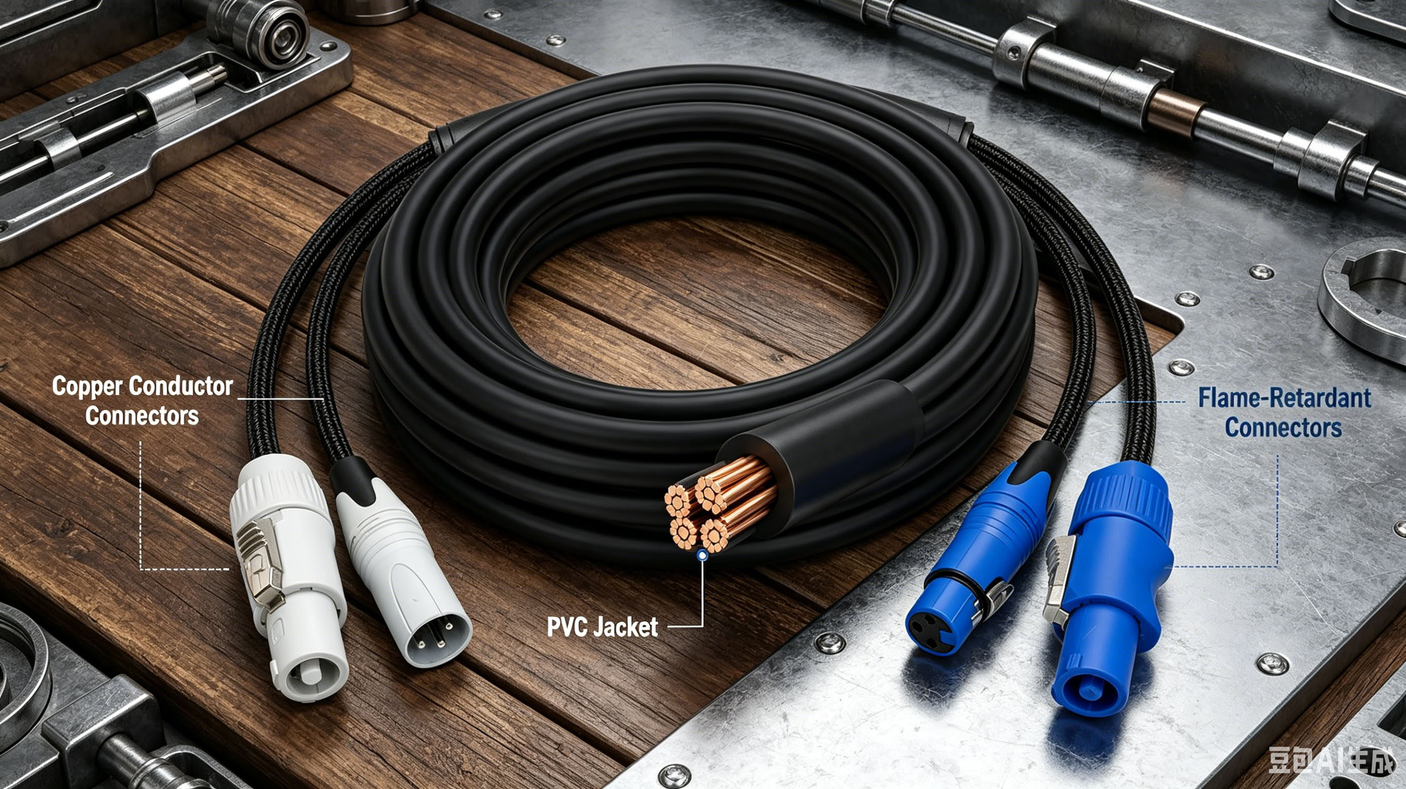 PowerCON and XLR Combo Cable - xlr splitter cables - CCXLR-Y201 - ColorCodeXLR - Image 2 of 3