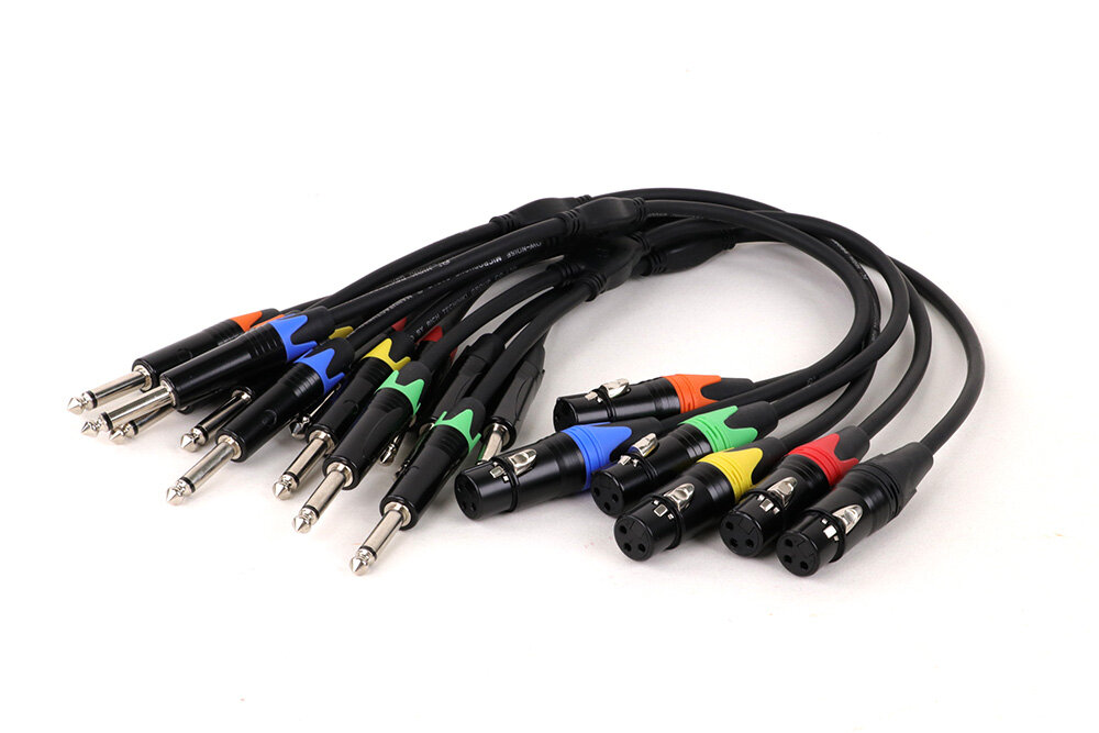 Product Image - XLR Female to Dual 6.35mm Audio Y-Cable - xlr cables - CCXLR-XLR-DUAL635 - ColorCodeXLR