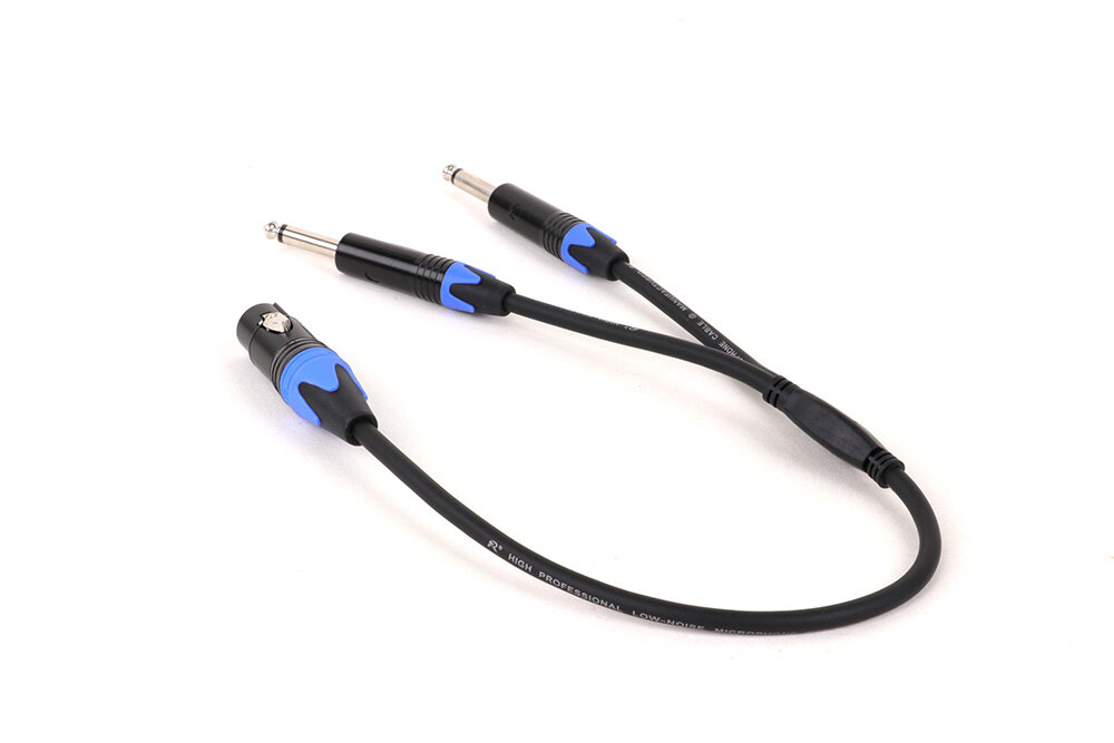 XLR Female to Dual 6.35mm Audio Y-Cable - xlr cables - CCXLR-XLR-DUAL635 - ColorCodeXLR - Image 2 of 6