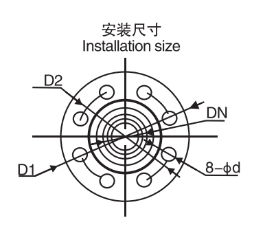 Brass Flanged Ball Valve - Product Dimensional Drawing