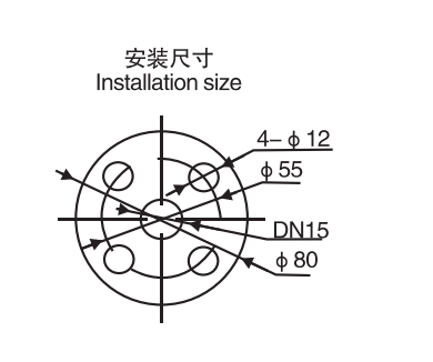 Brass Oil Sample Valve (Globe Valve) DN15 - Product Dimension Drawing