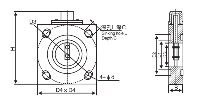 Steel Butterfly Valve - Product Dimension Drawings