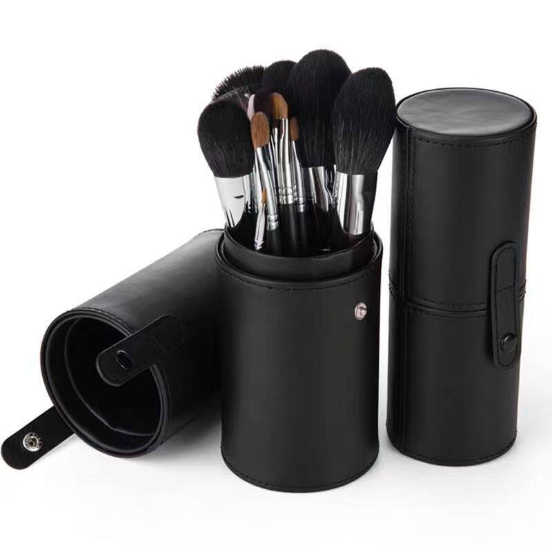 Black Cylinder Brush Case