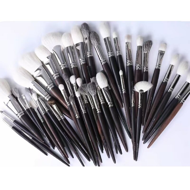 Dark Wood Handle Brush Set