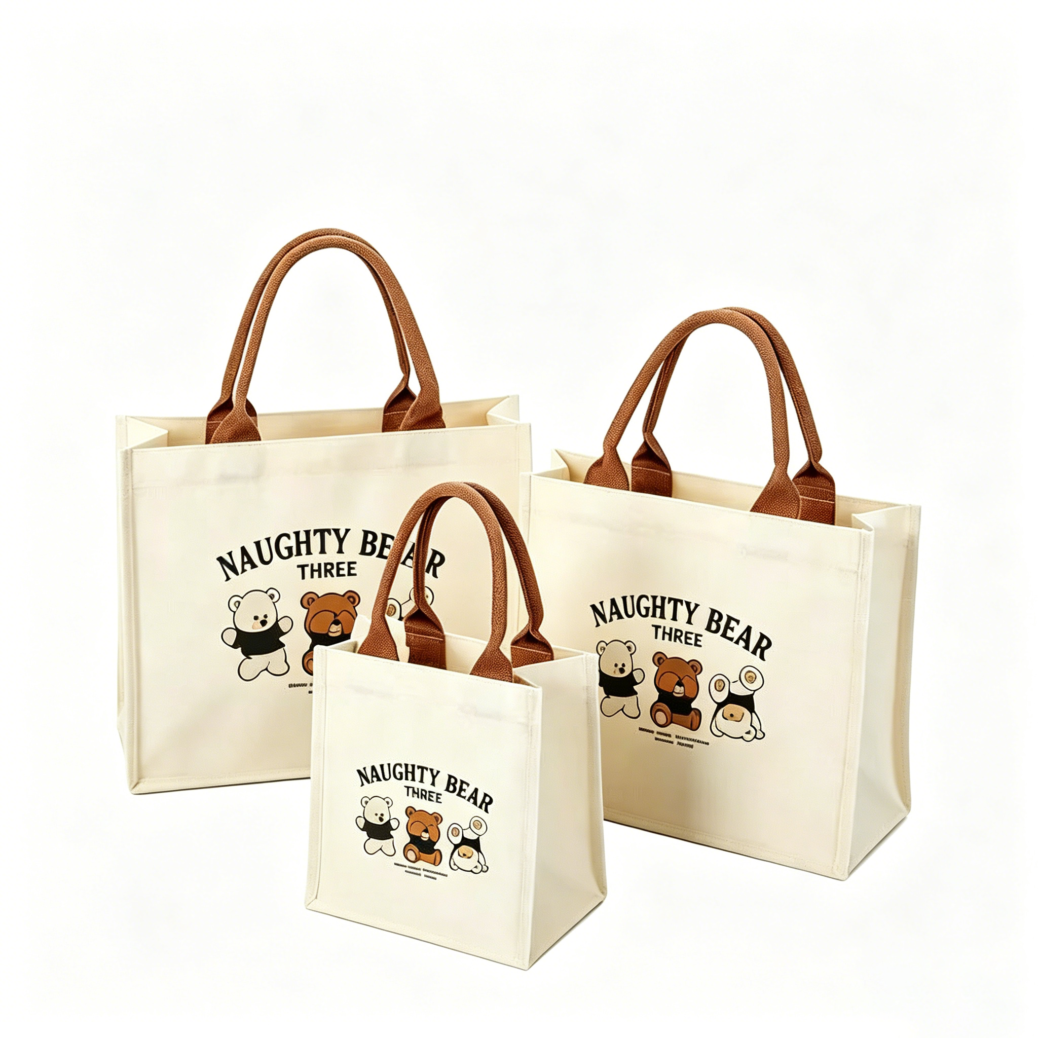 Bear Print Tote Bags