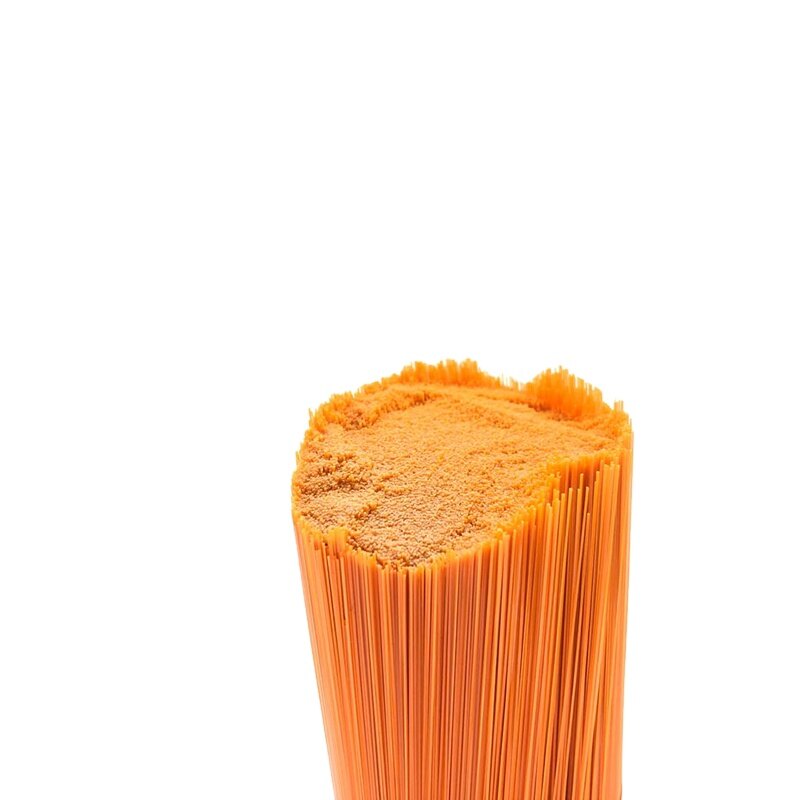 Orange plastic filament broom head