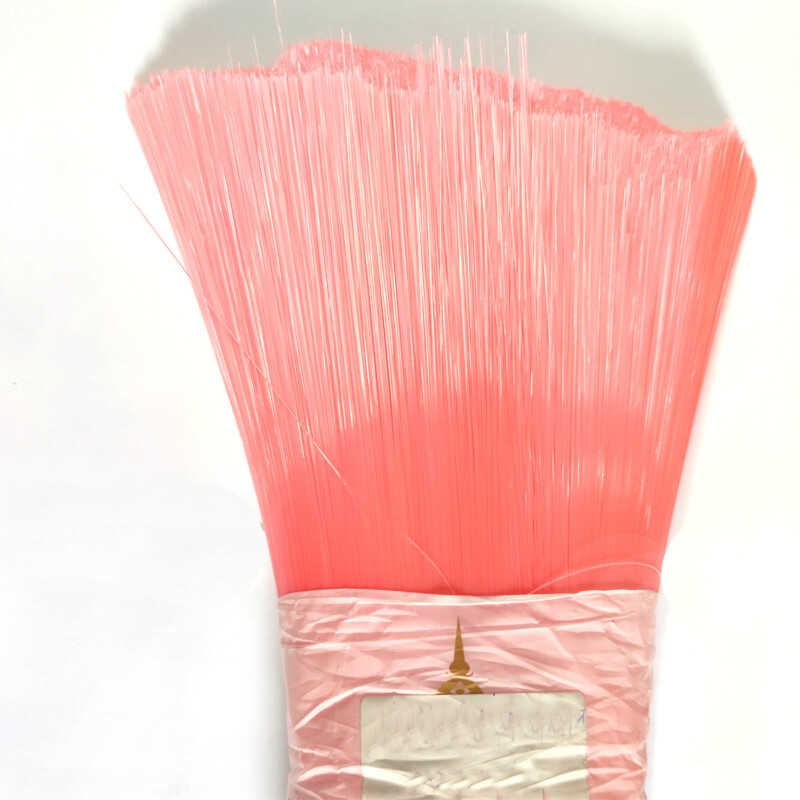 Pink plastic filament broom head