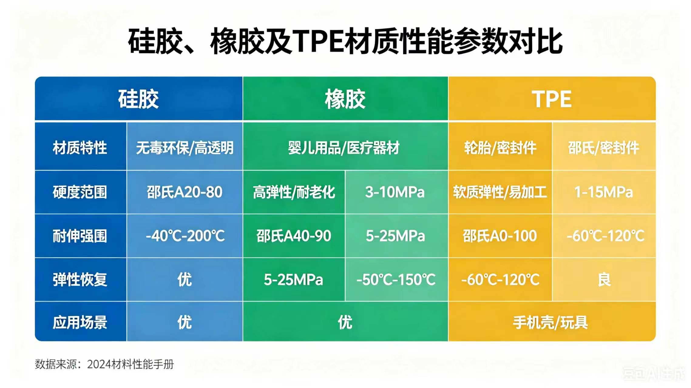 硅胶与橡胶性能对比