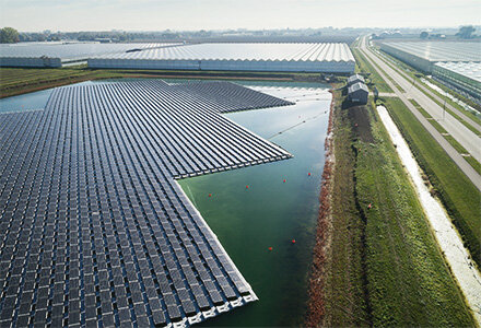 Professional greenhouse aerial view