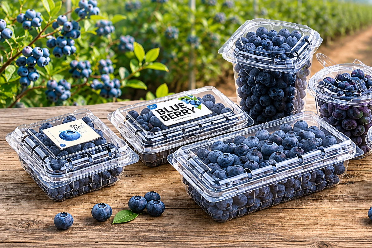 Blueberry packaging background