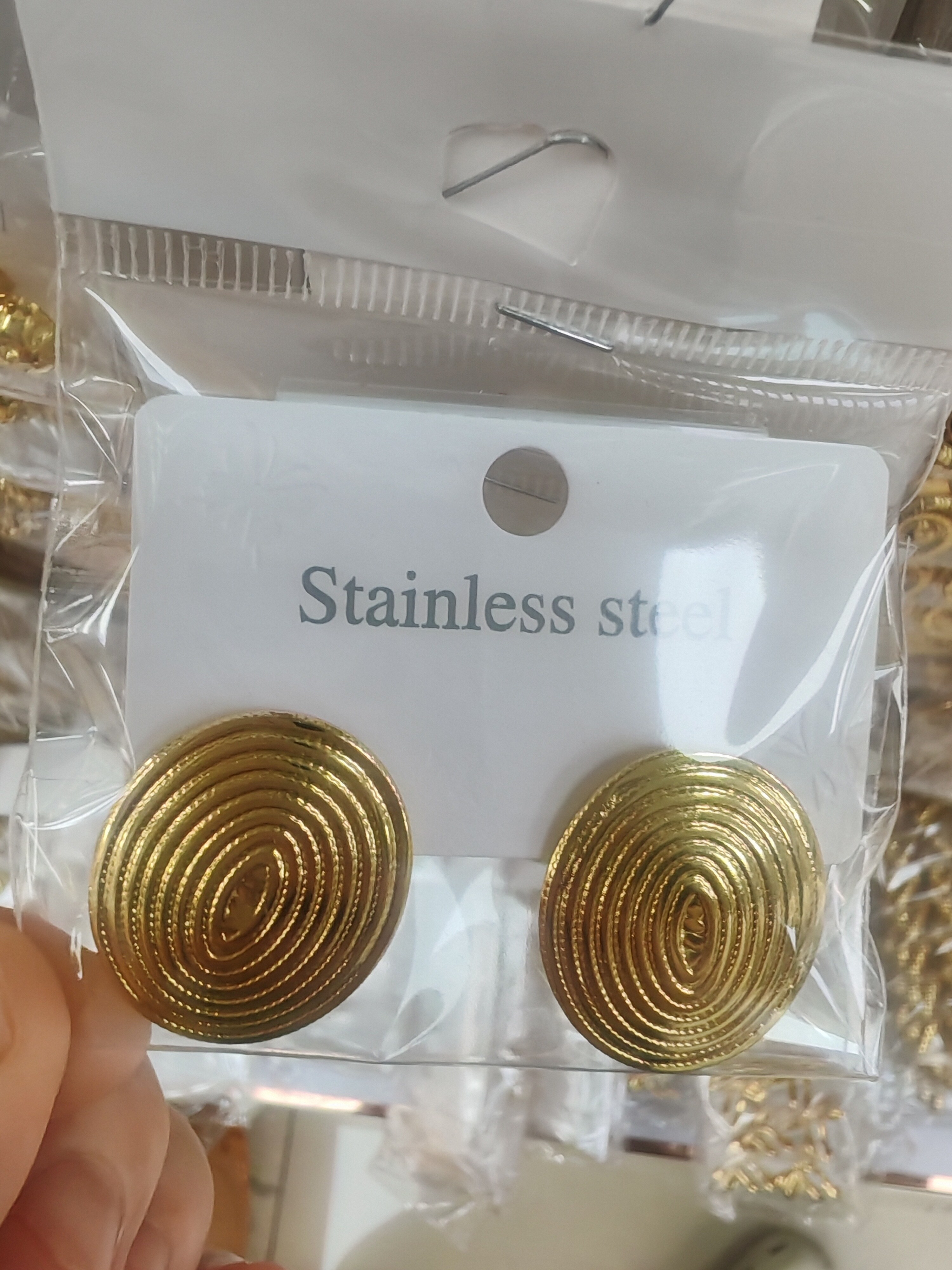 Fashionable Elegant Stainless Steel Metal Earrings A-36013
