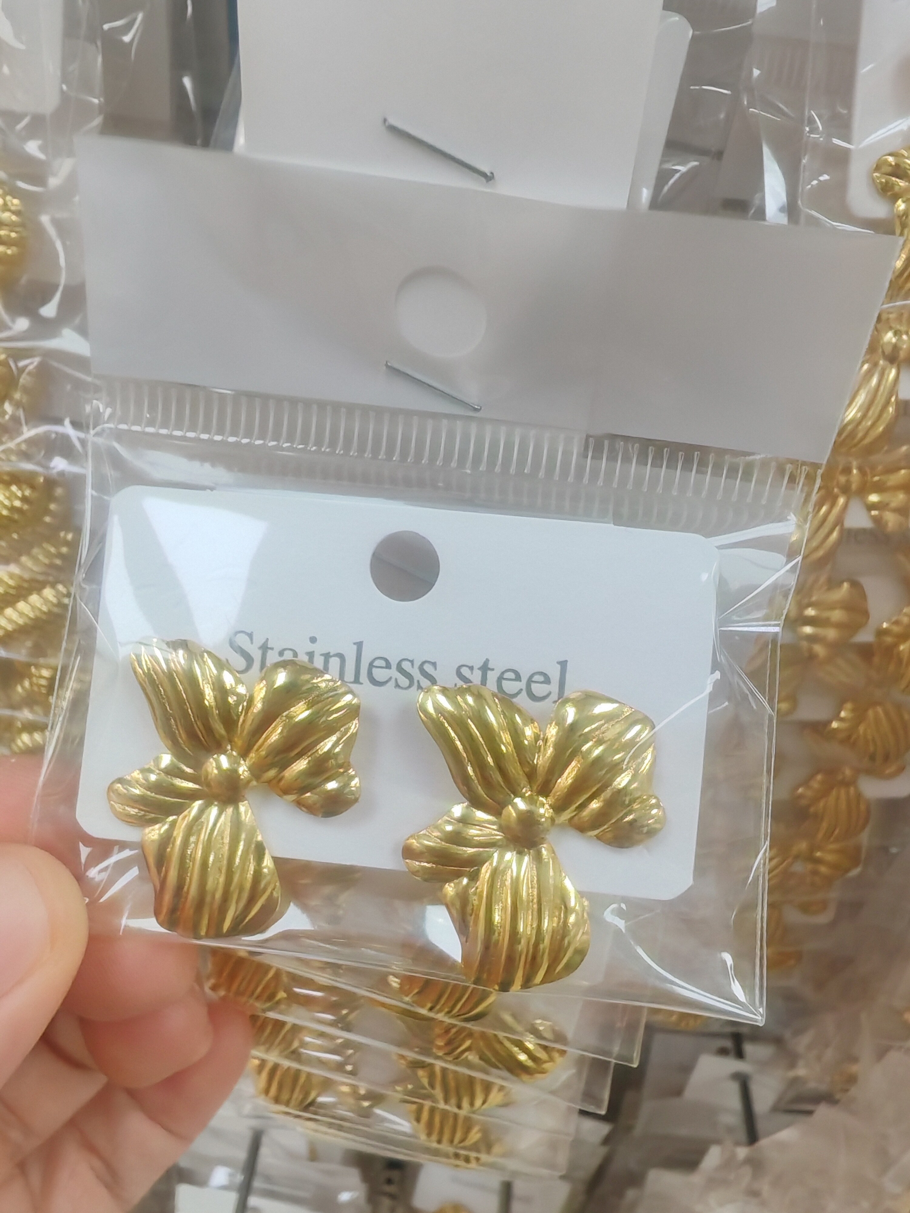 Fashionable Elegant Stainless Steel Metal Earrings A-36019