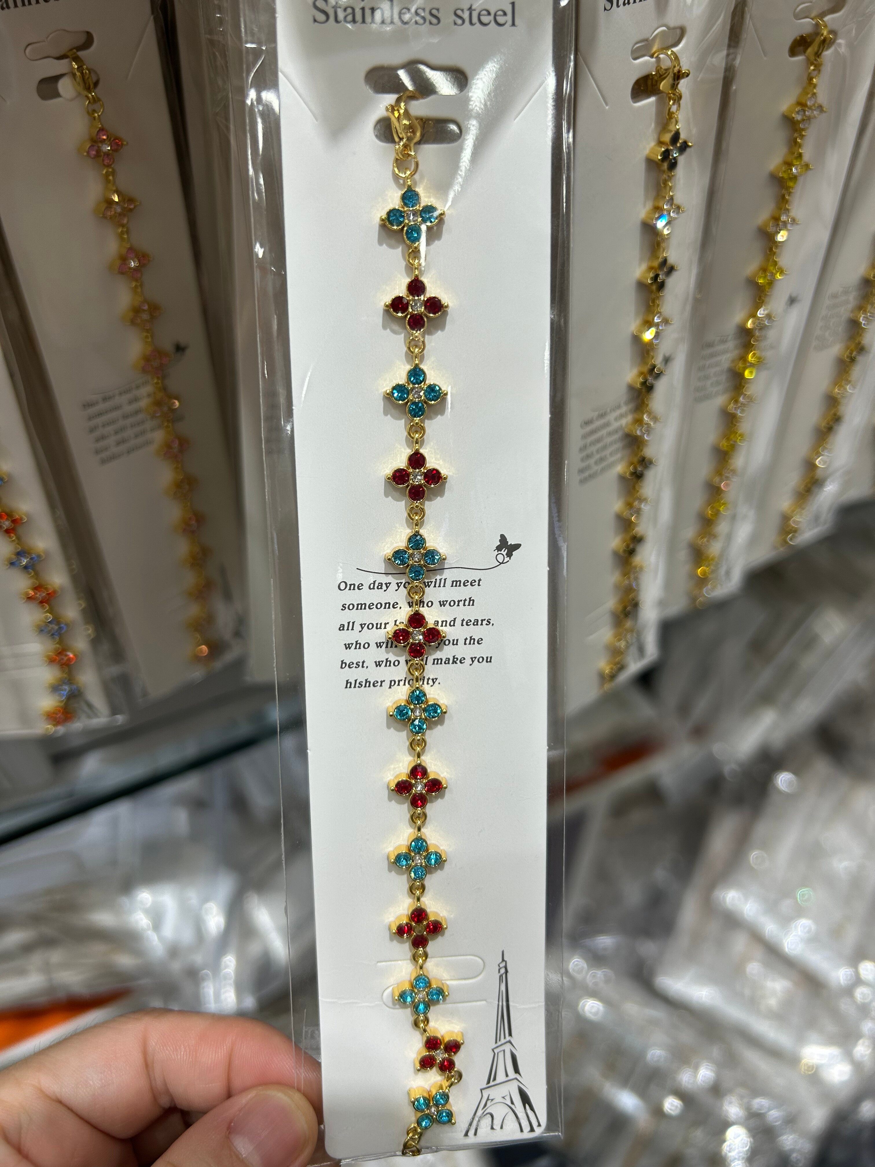 Stainless steel zircon bracelet