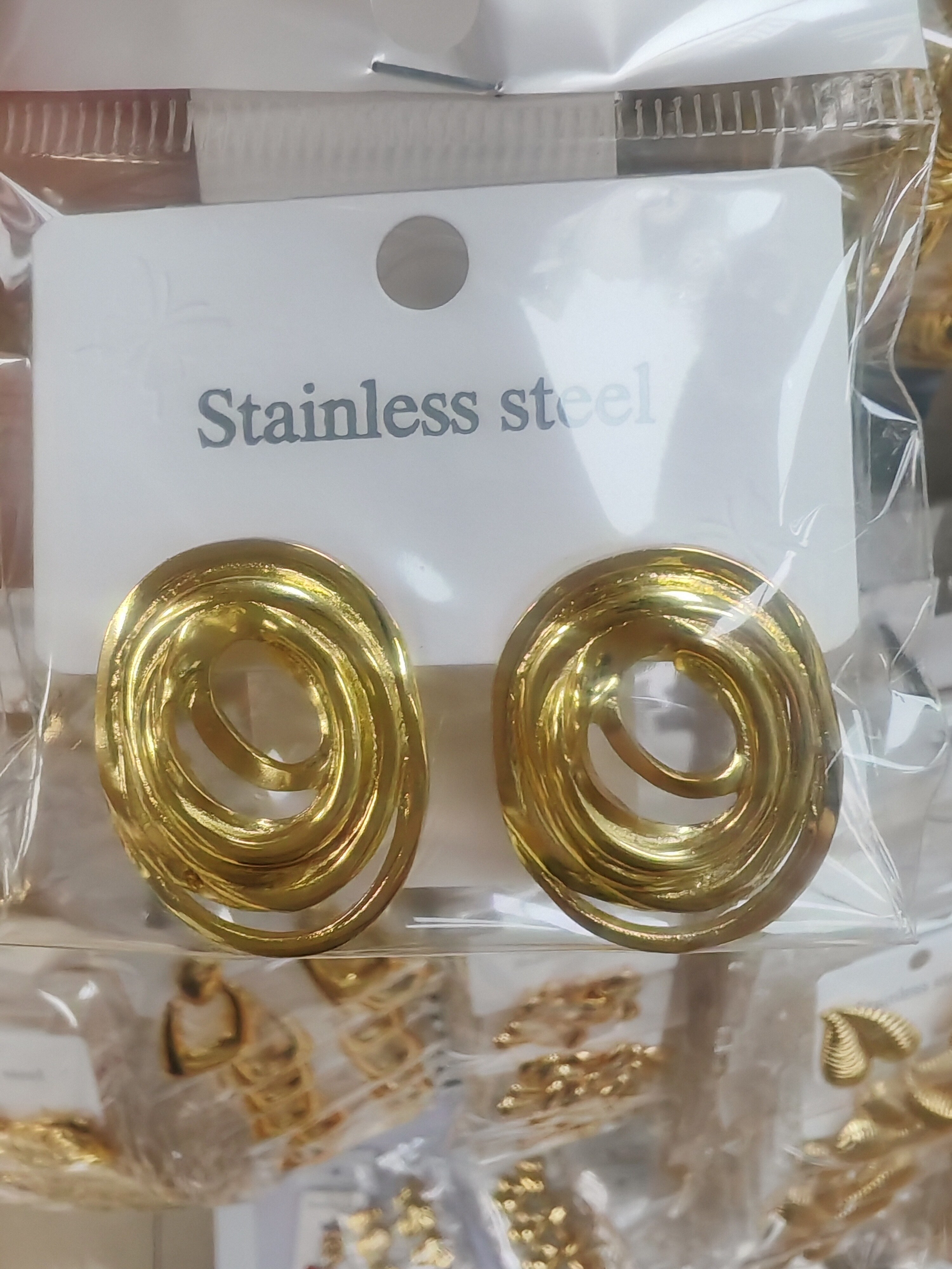 Fashionable Elegant Stainless Steel Metal Earrings A-36005