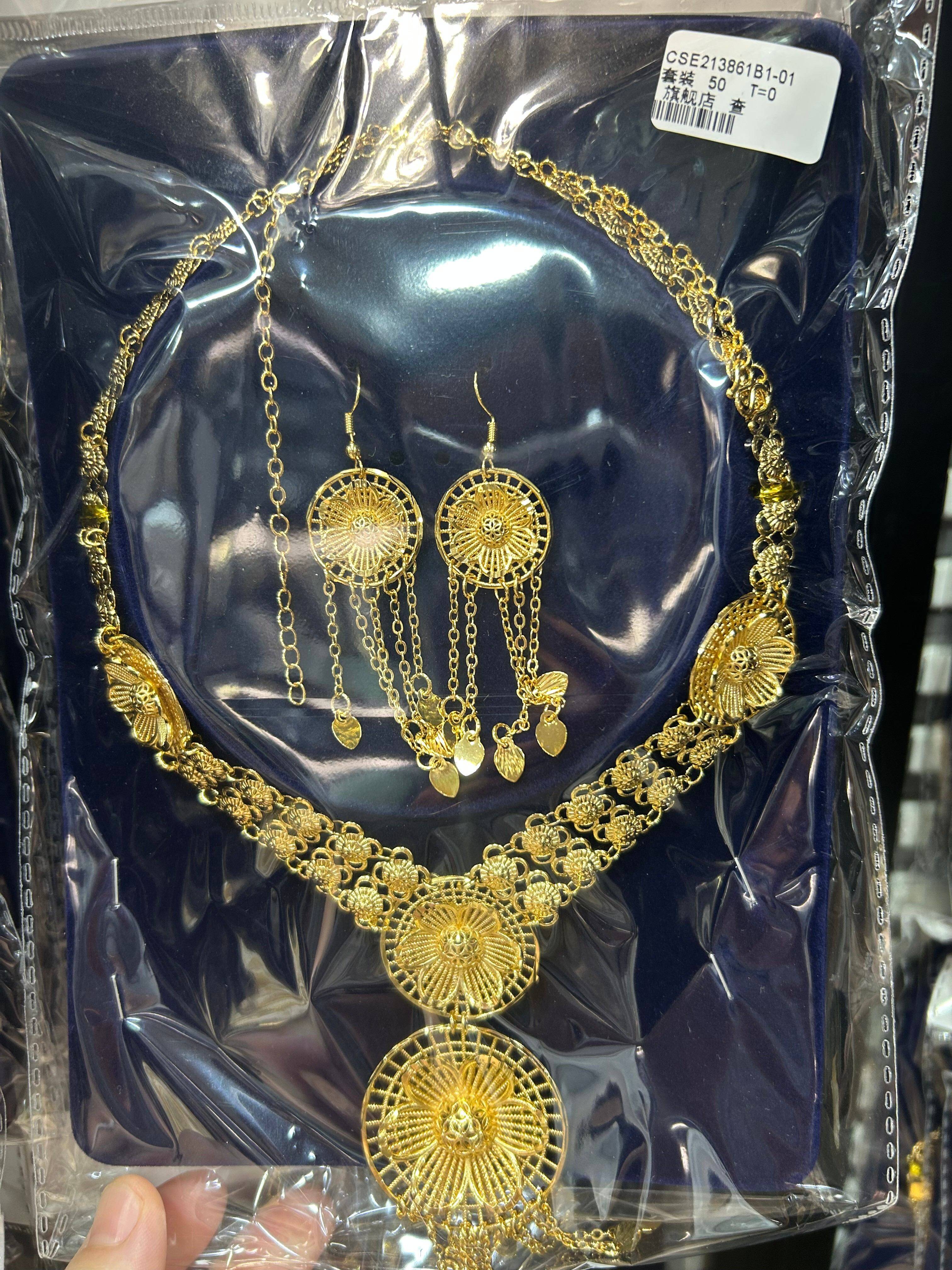 Copper high-quality jewelry set