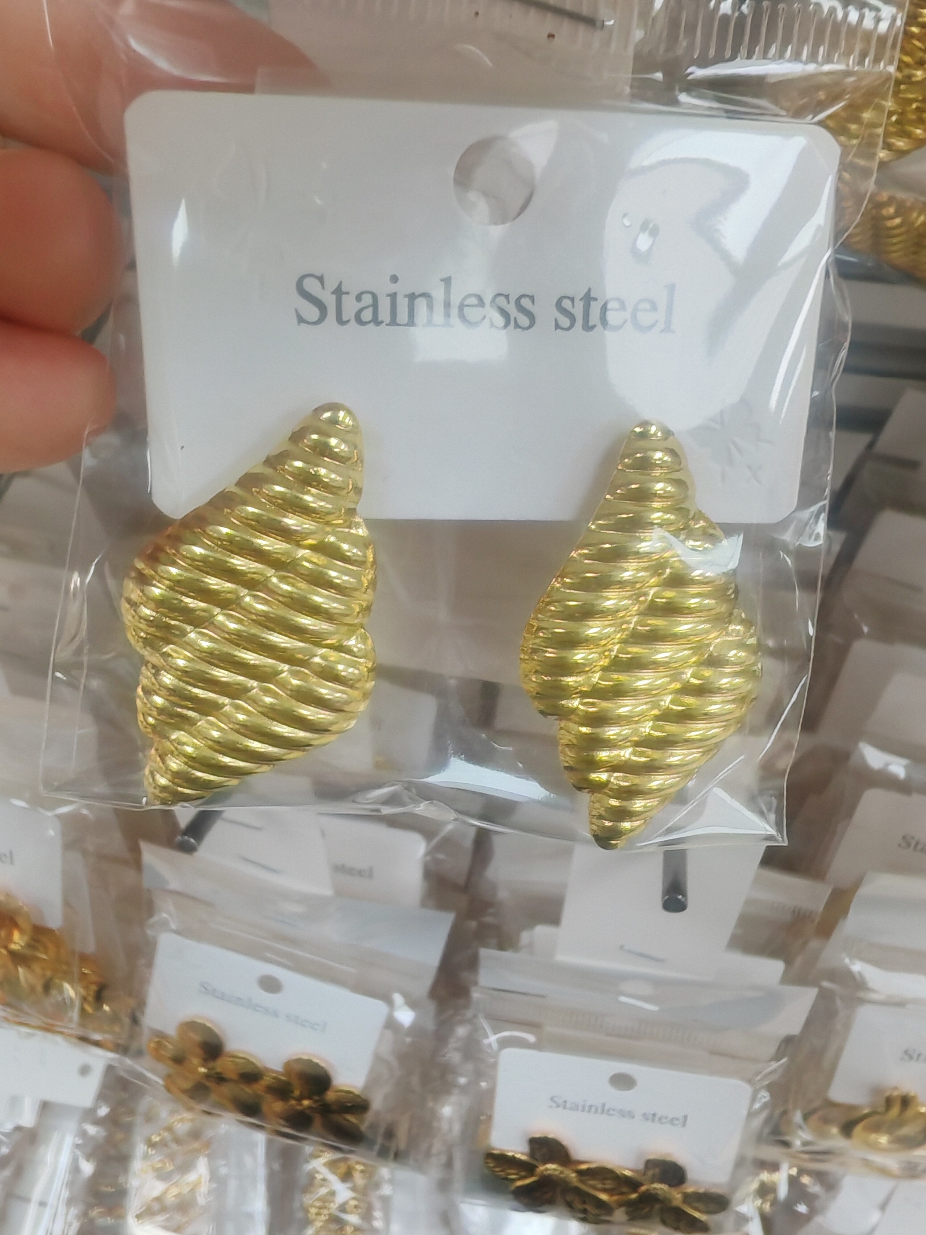 Fashionable Elegant Stainless Steel Metal Earrings A-36015