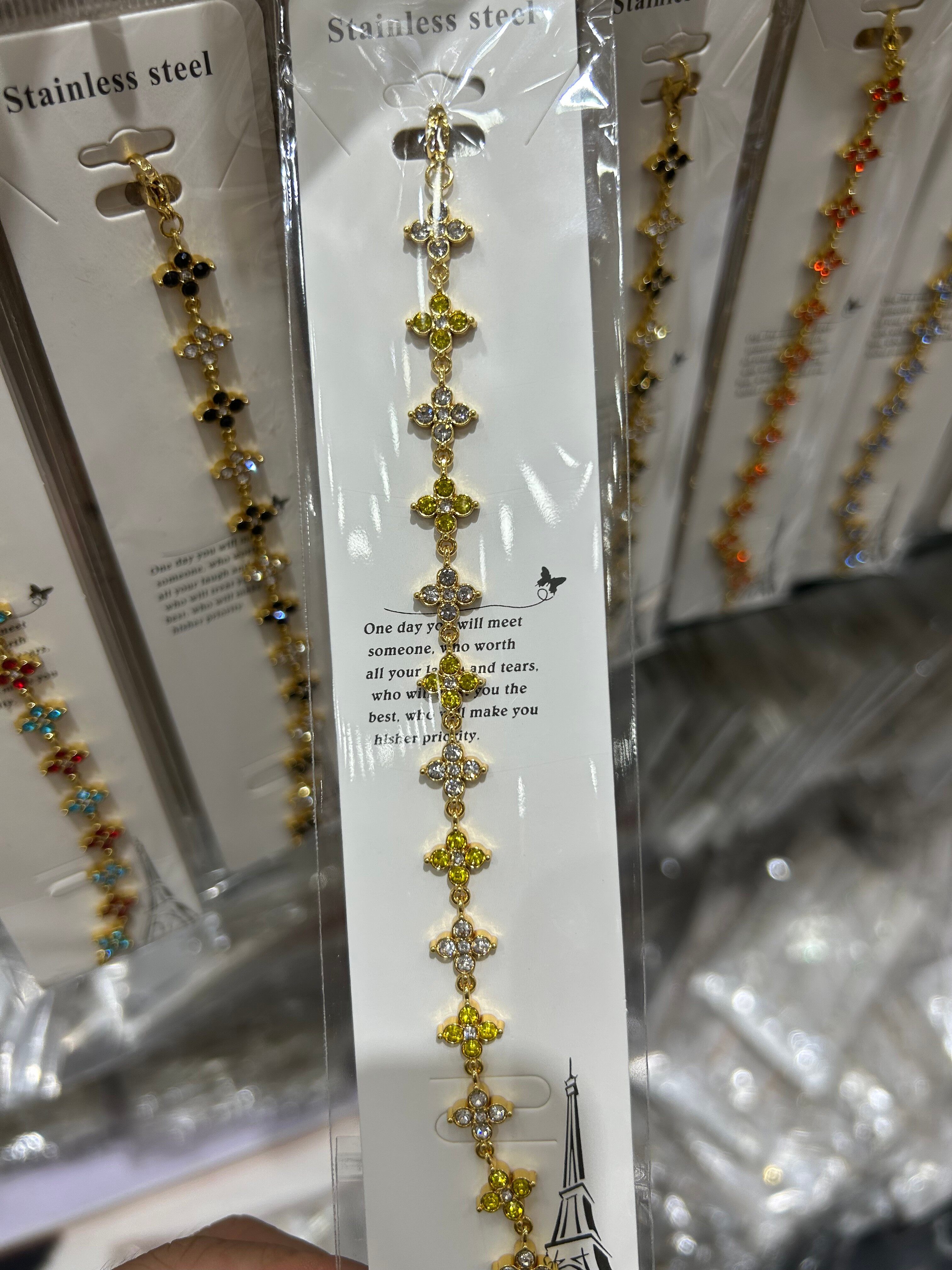 Stainless steel zircon bracelet