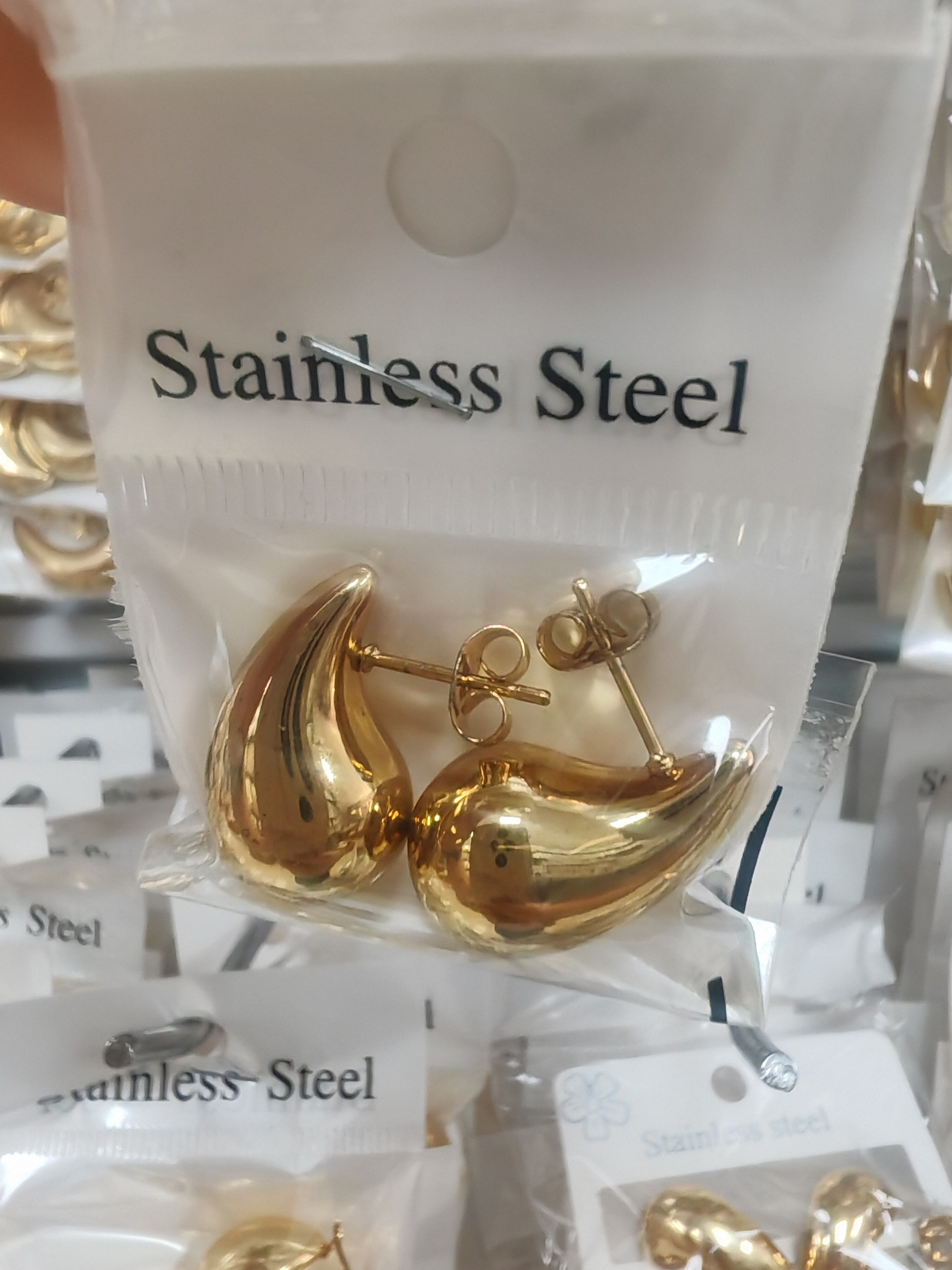 Fashionable Elegant Stainless Steel Metal Earrings A-36042