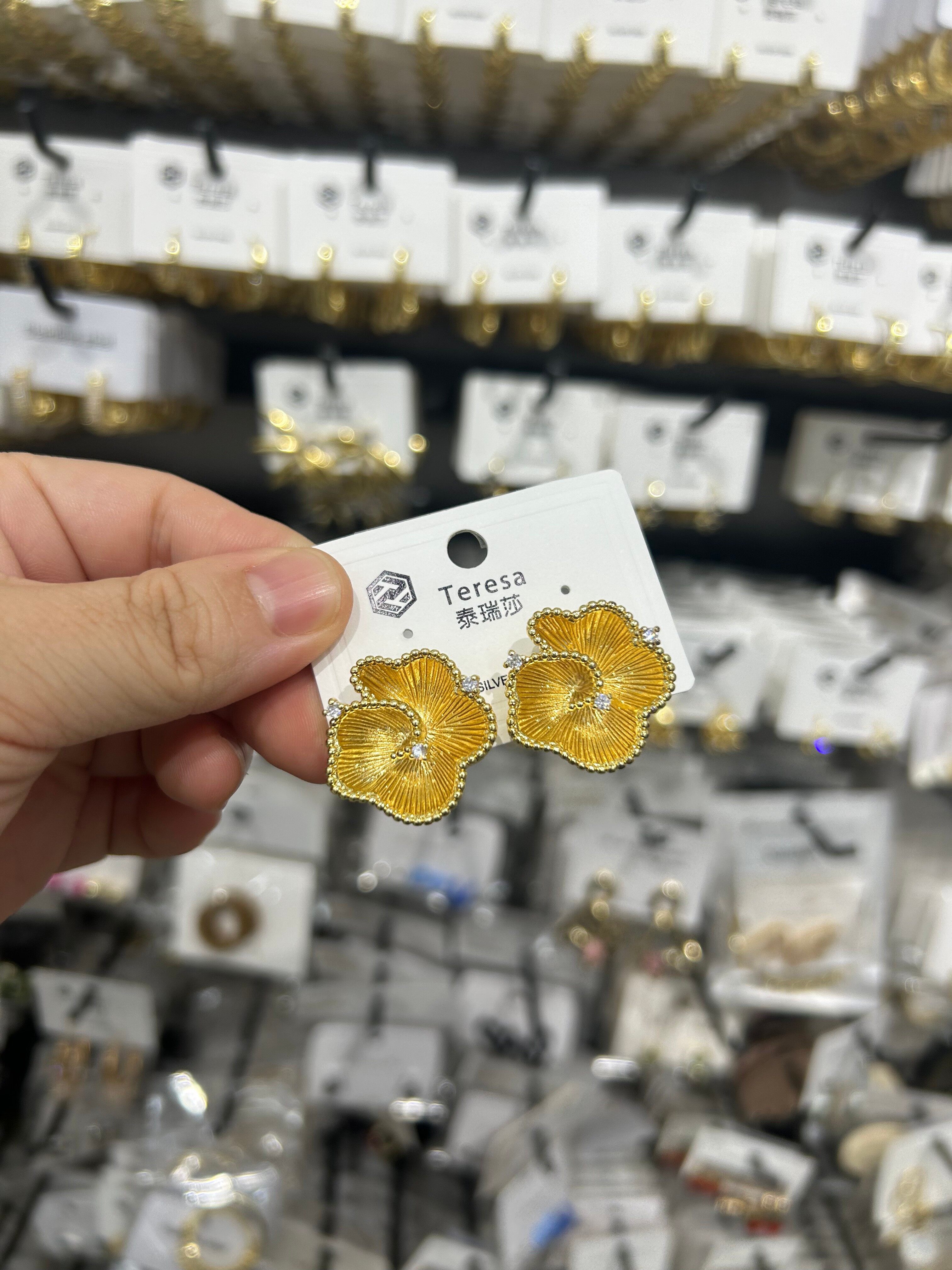 Copper Zircon Earrings