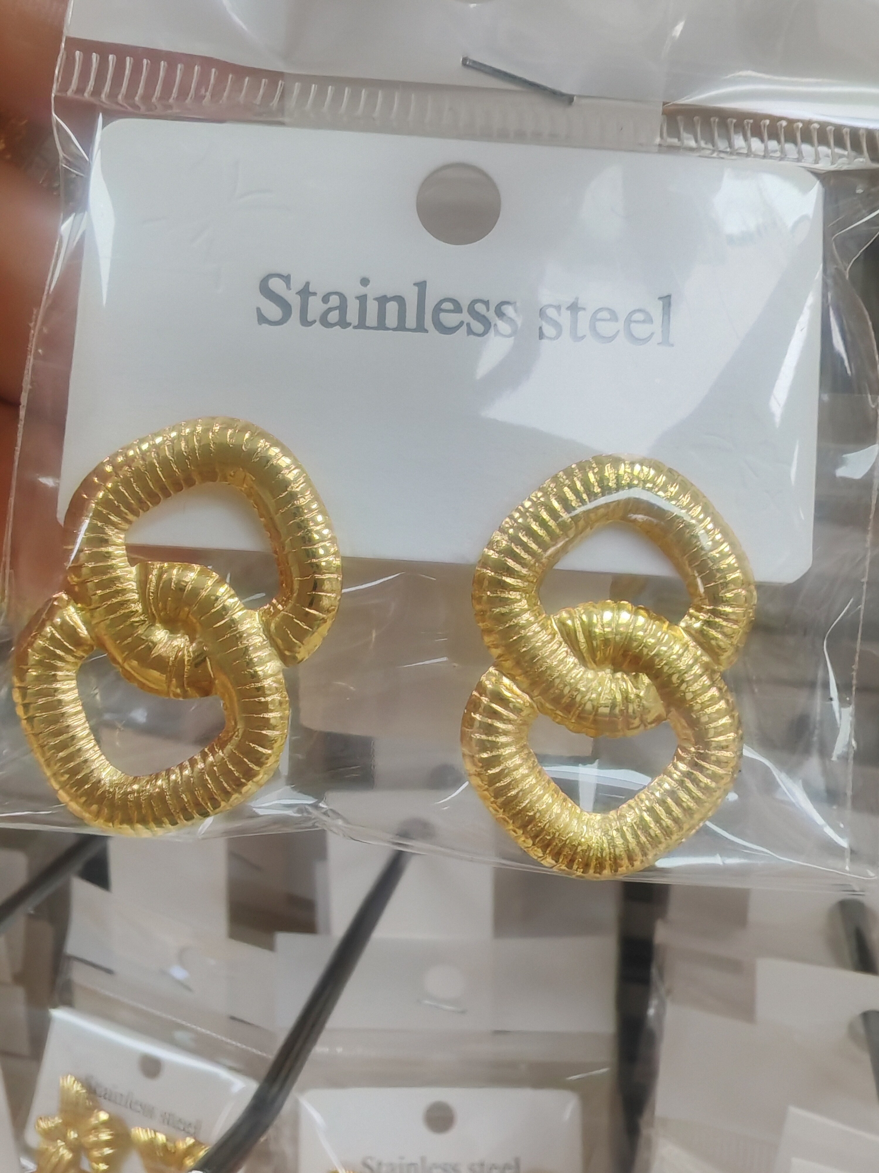 Fashionable Elegant Stainless Steel Metal Earrings A-36020