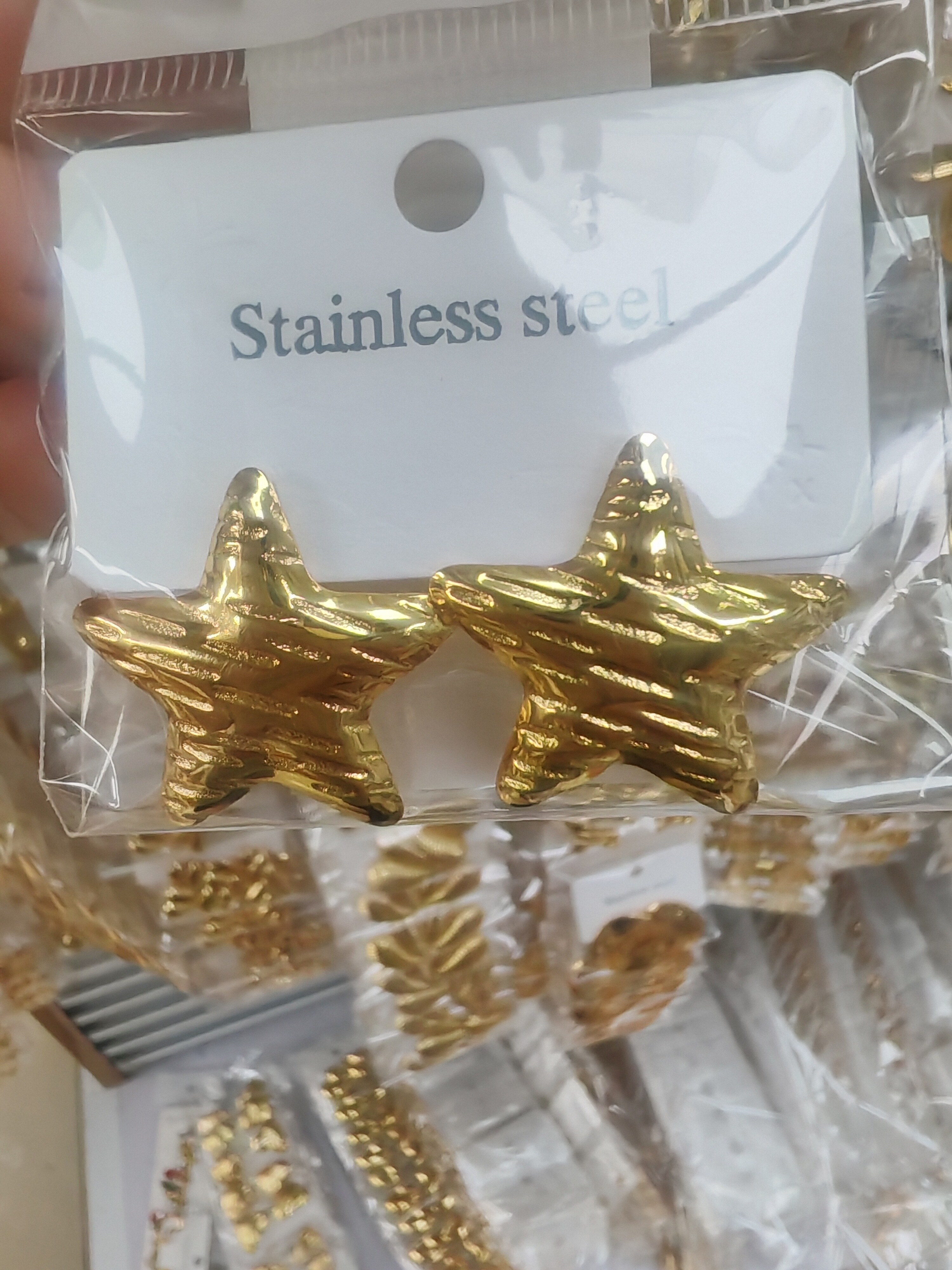 Fashionable Elegant Stainless Steel Metal Earrings A-36006