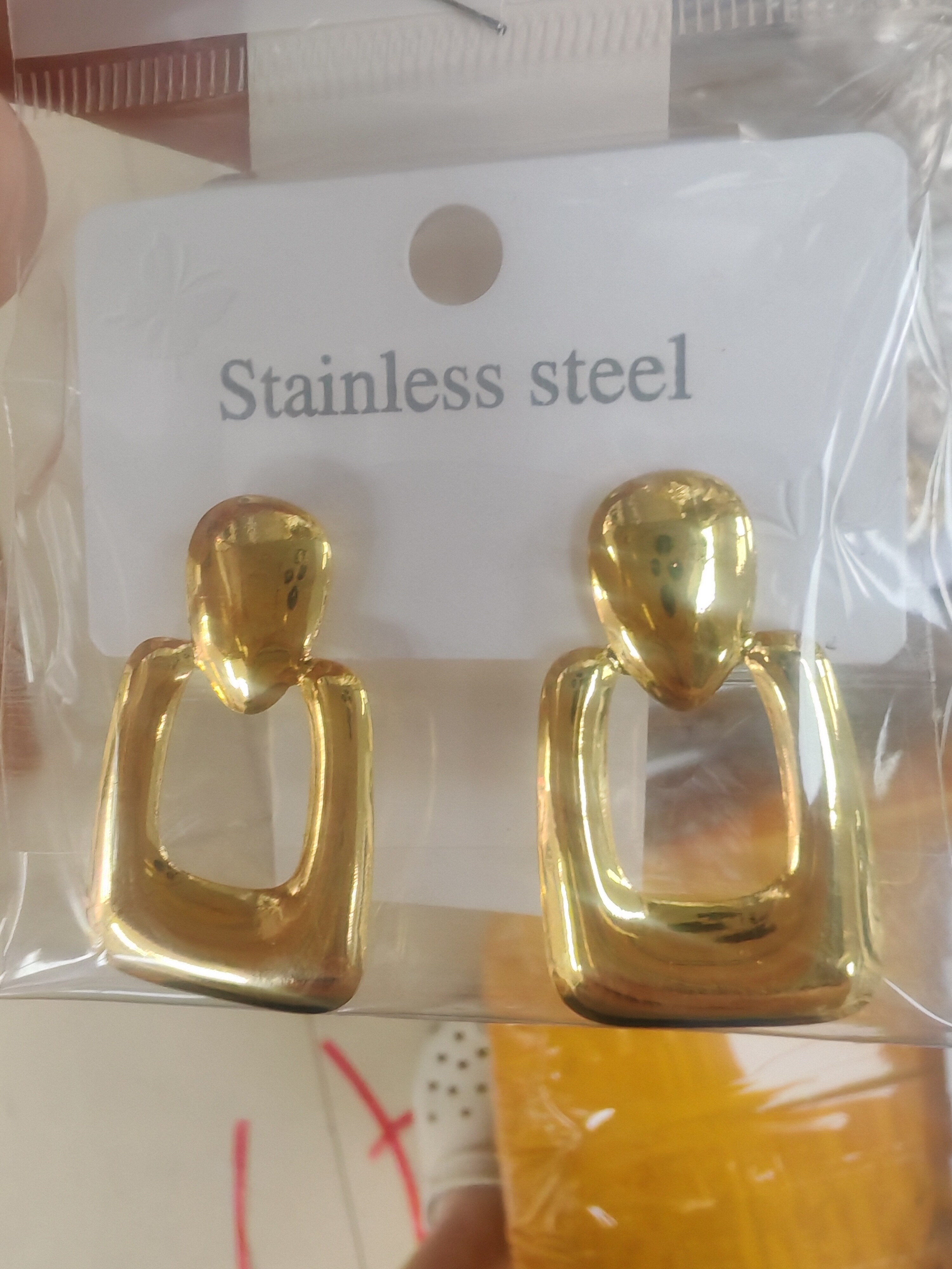Fashionable Elegant Stainless Steel Metal Earrings A-36004