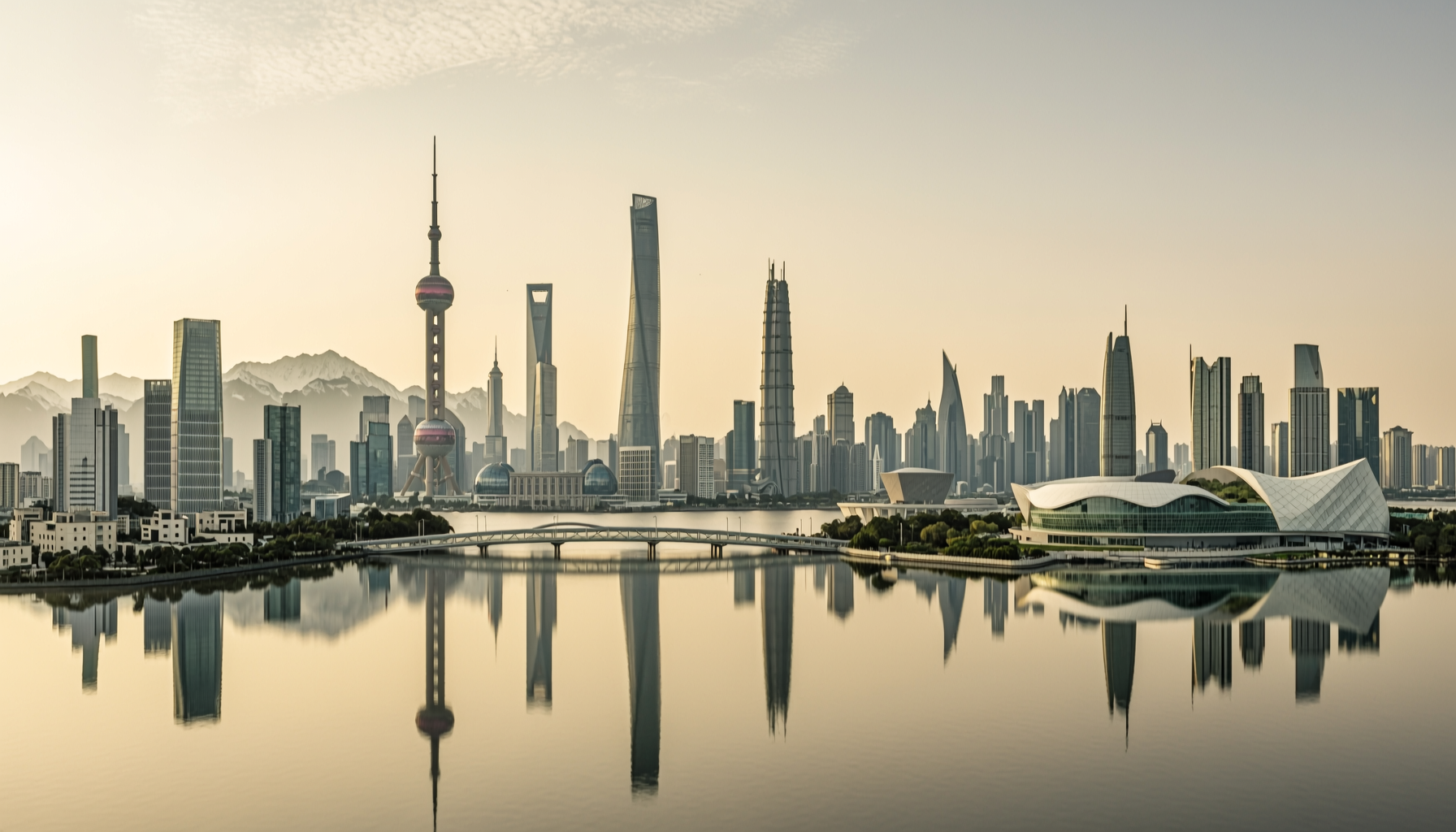 Shanghai Hong Kong Doha Vancouver skyline