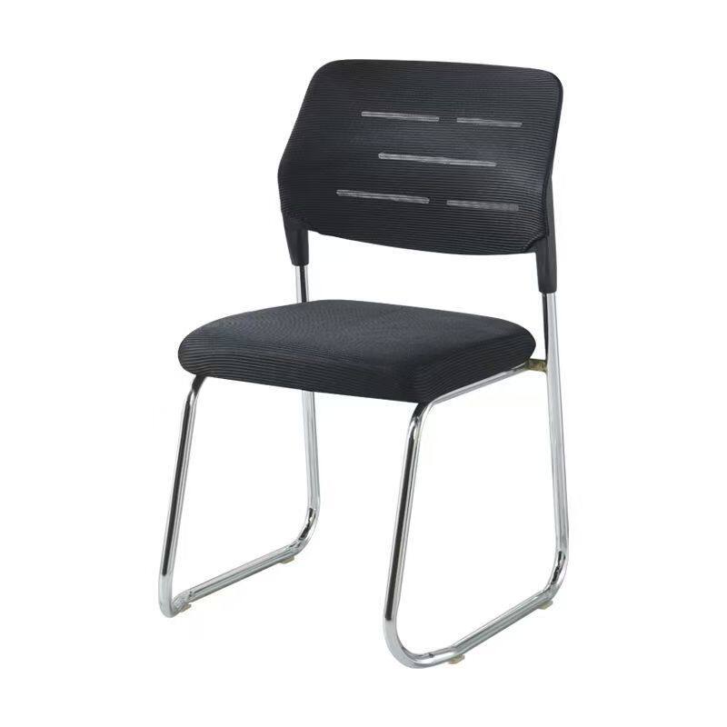 Office Visitor Training Chair Fabric Seat Plastic Back Chrome Sled Base