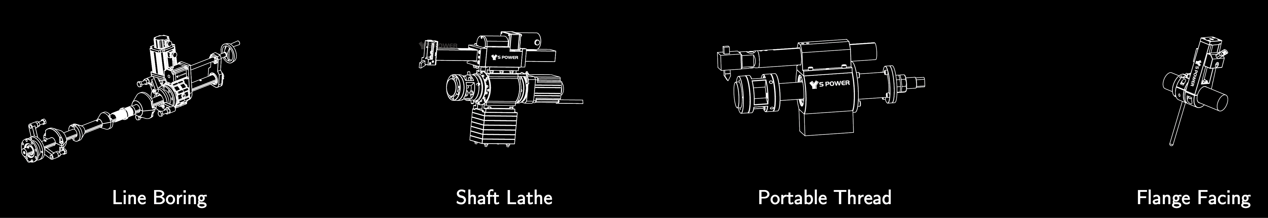 S Power Portable, SPower Portable, Portable Line Boring Machine, 便携式镗孔机 Product Line Drawings