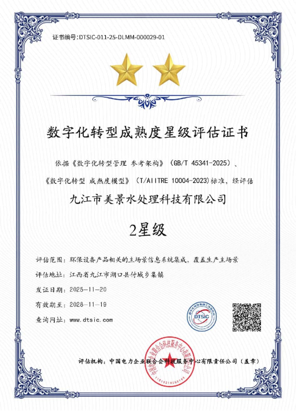 数字化转型成熟度星级评估证书