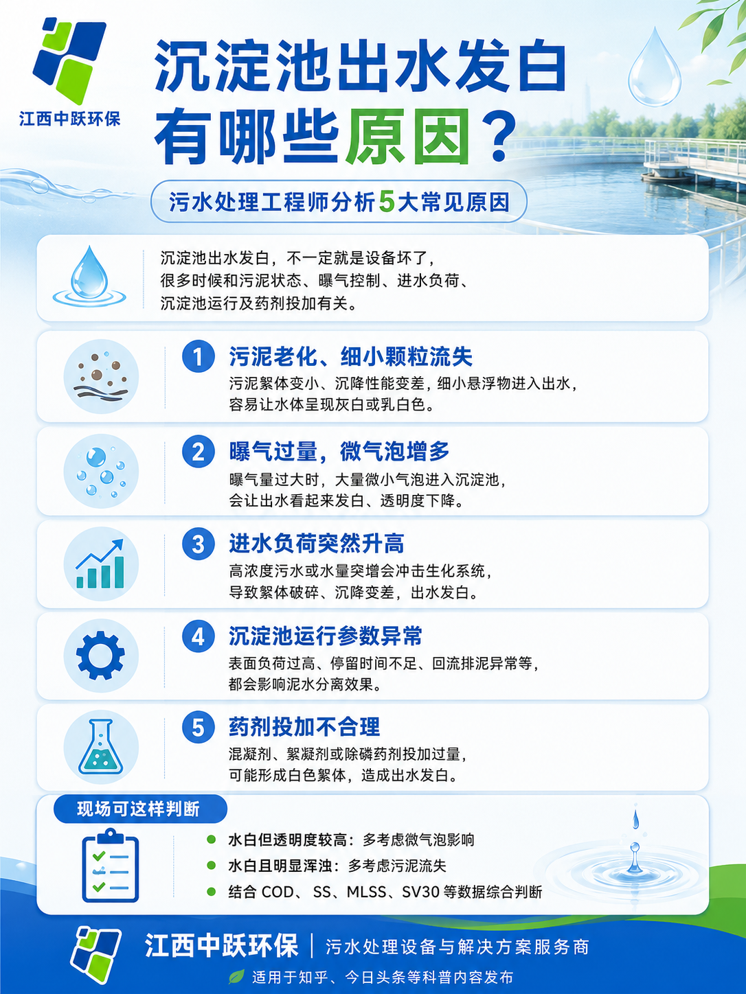 沉淀池出水发白有哪些原因？