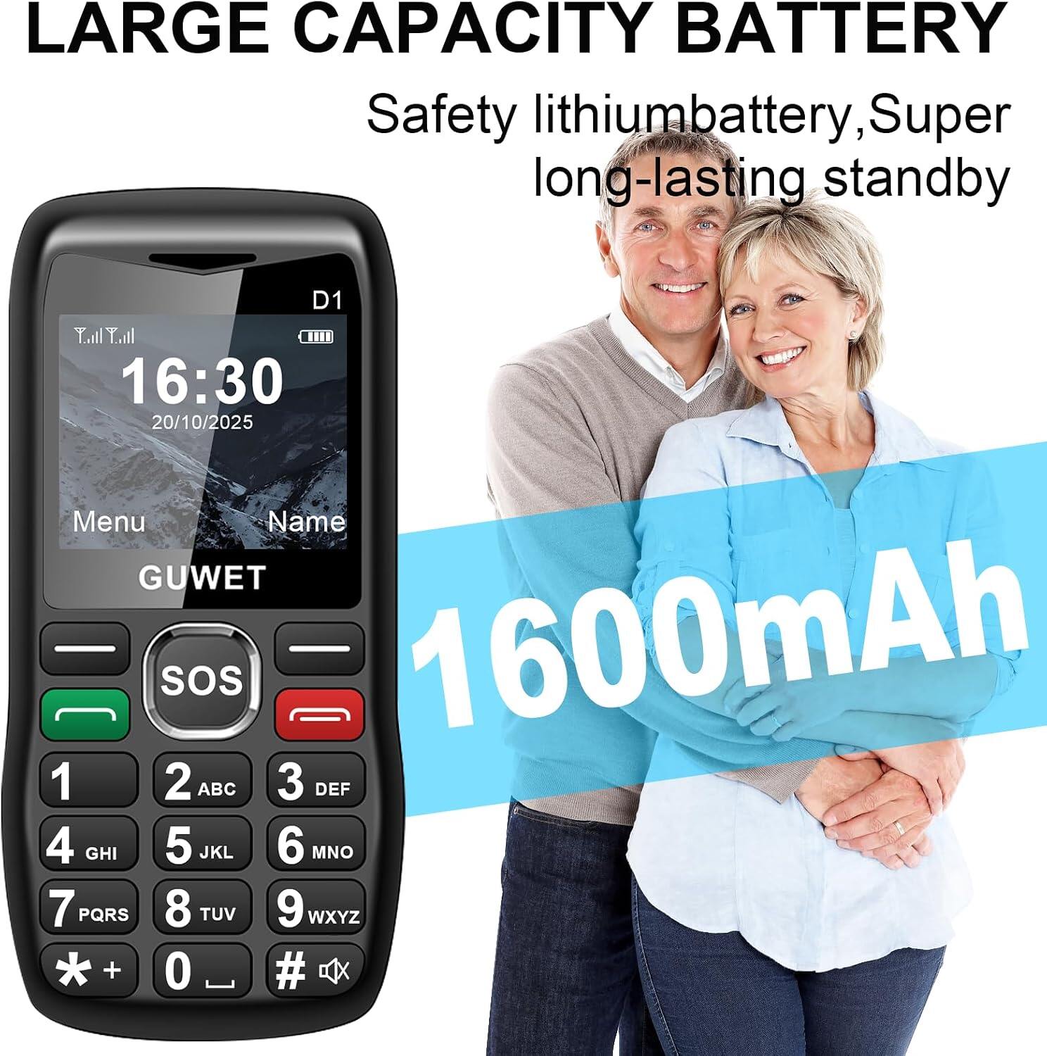 GUWET 2G Big Button Mobile Phone for Elderly view 4