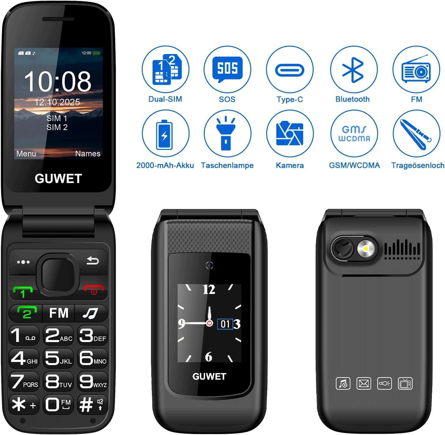 GUWET Flip Phone  view 4