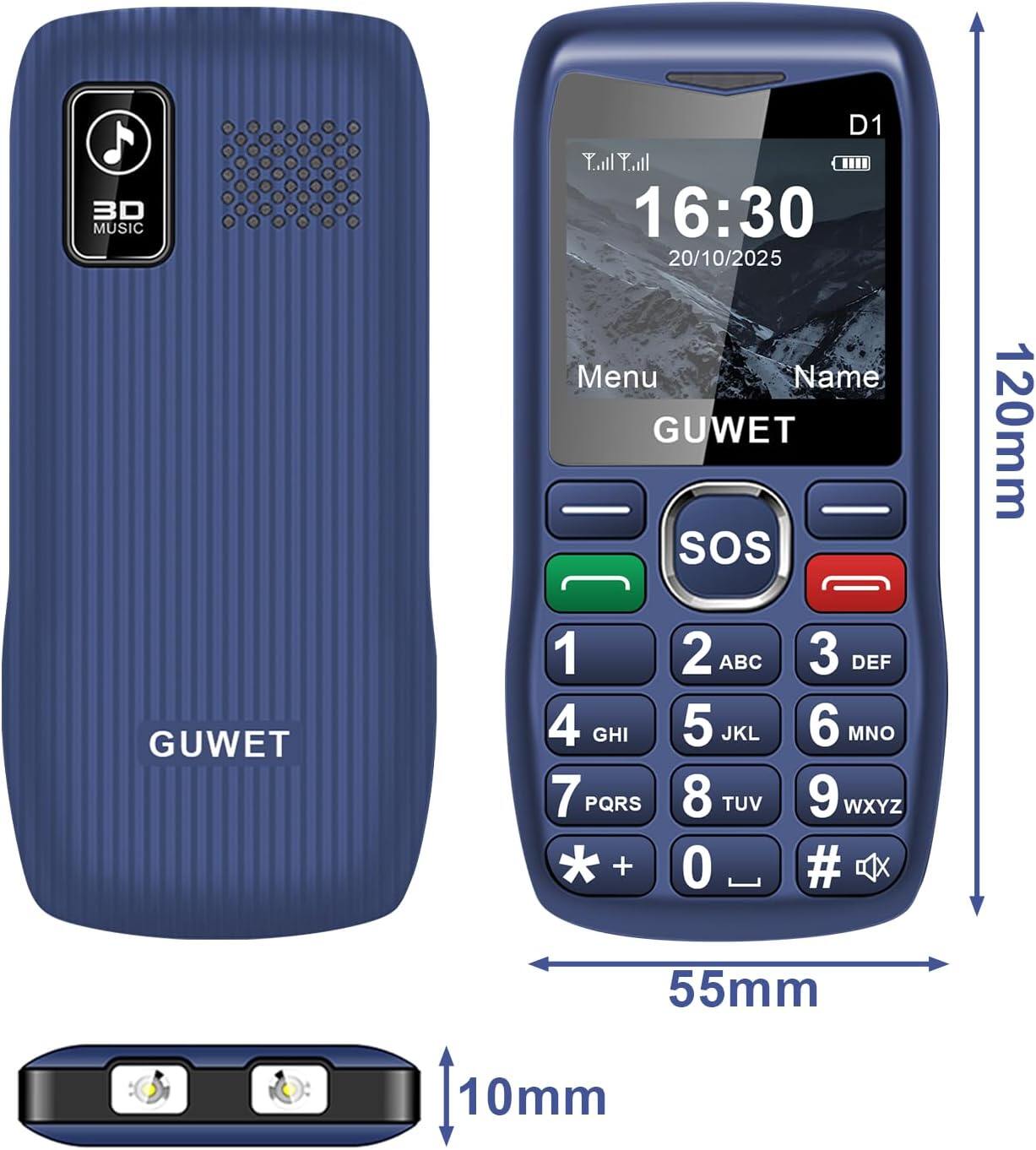 GUWET 2G Big Button Mobile Phone for Elderly view 2