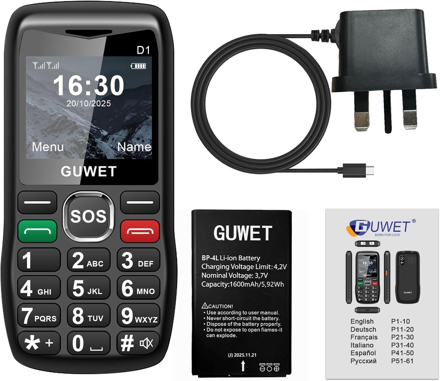 GUWET 2G Big Button Mobile Phone for Elderly view 7