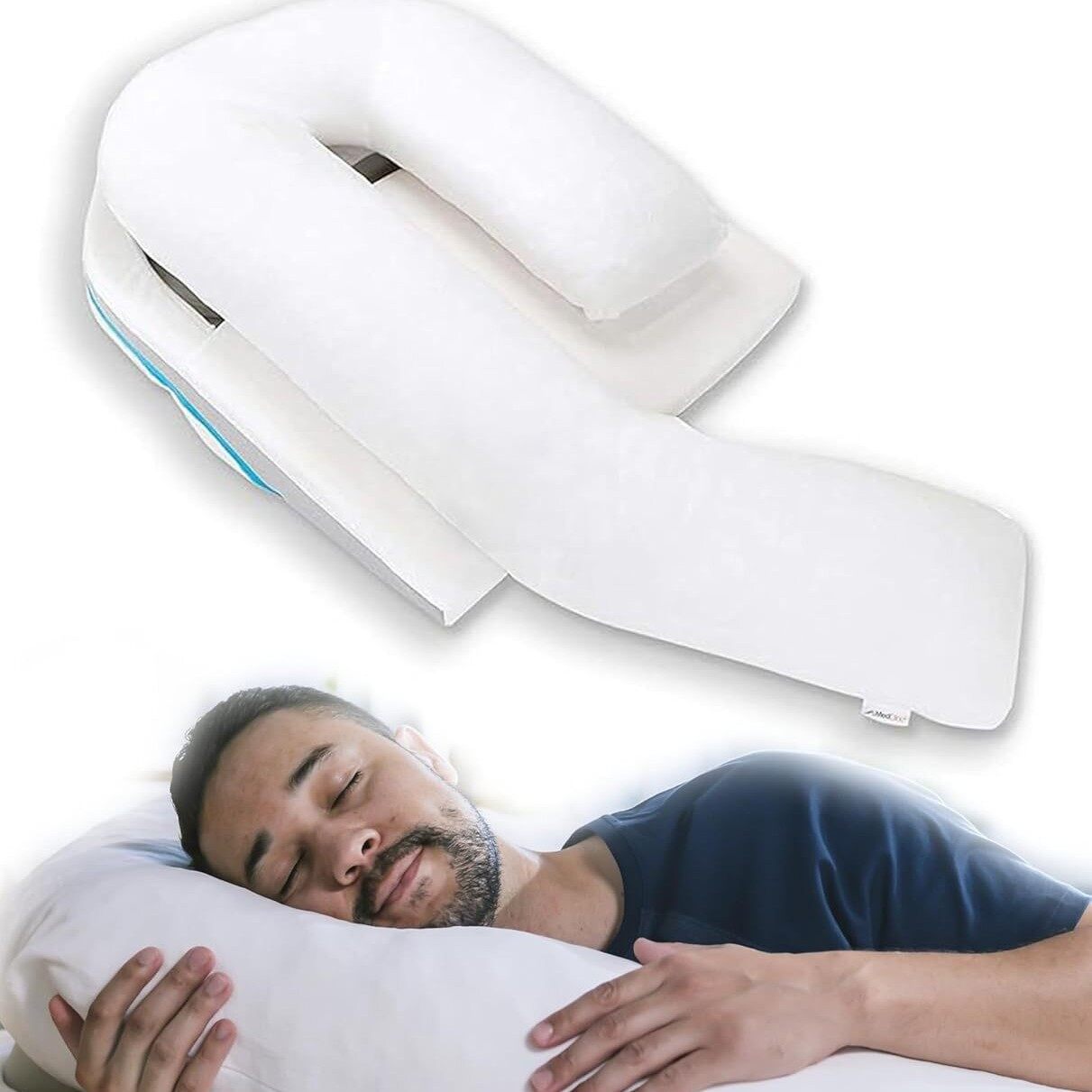 Resilient memory foam contoured pillow for side sleepers.