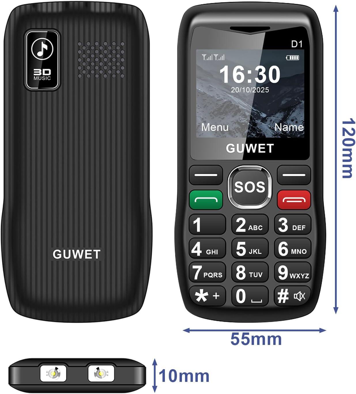 GUWET 2G Big Button Mobile Phone for Elderly view 2