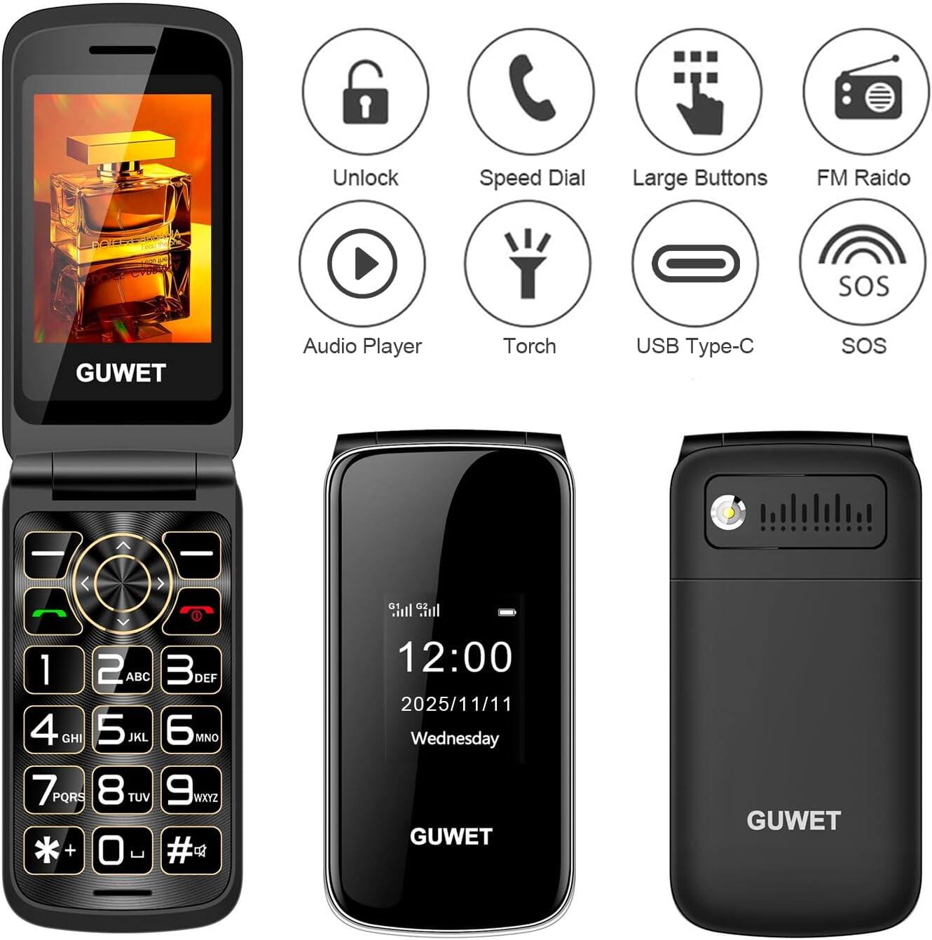 GUWET Flip Mobile G739 view 1
