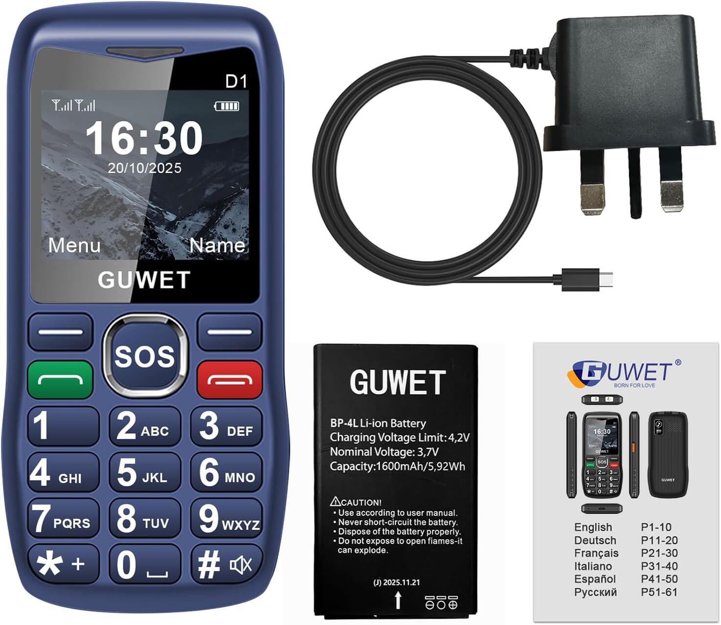 GUWET 2G Big Button Mobile Phone for Elderly view 7