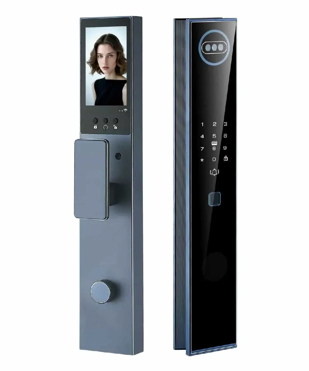 S9 3D Face Camera Lock — Full 3D face recognition lock with camera monitoring and video calling.